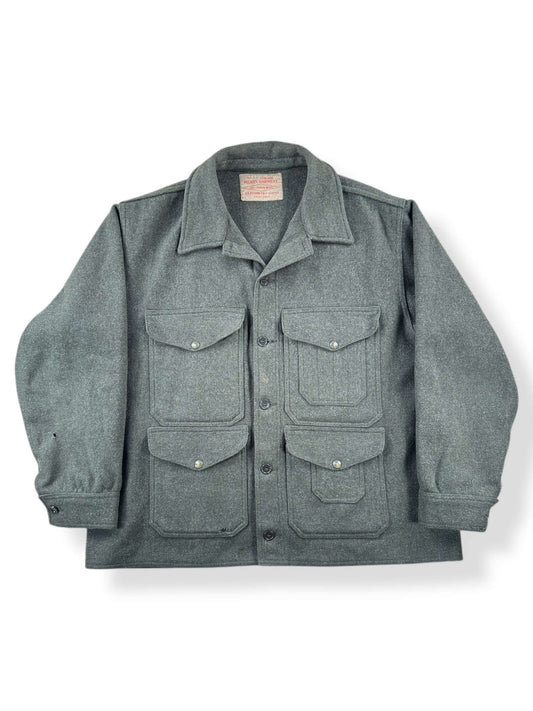 Front of Vintage Union Made Filson Mackinaw Green Cruiser SZ 48