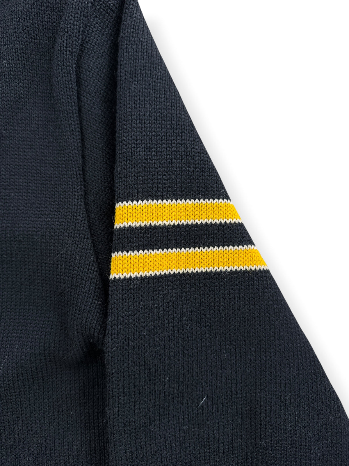 Stripes on sleeve of Vintage Wool Lettermans Sweater with Medals + Pins SZ M