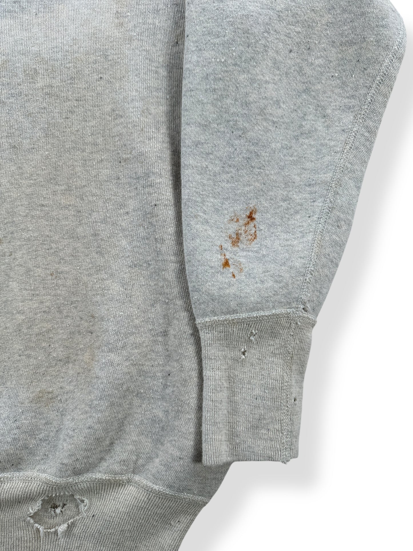 Stain on Vintage Distressed Hanes Wind Shield Single V Sweatshirt SZ S