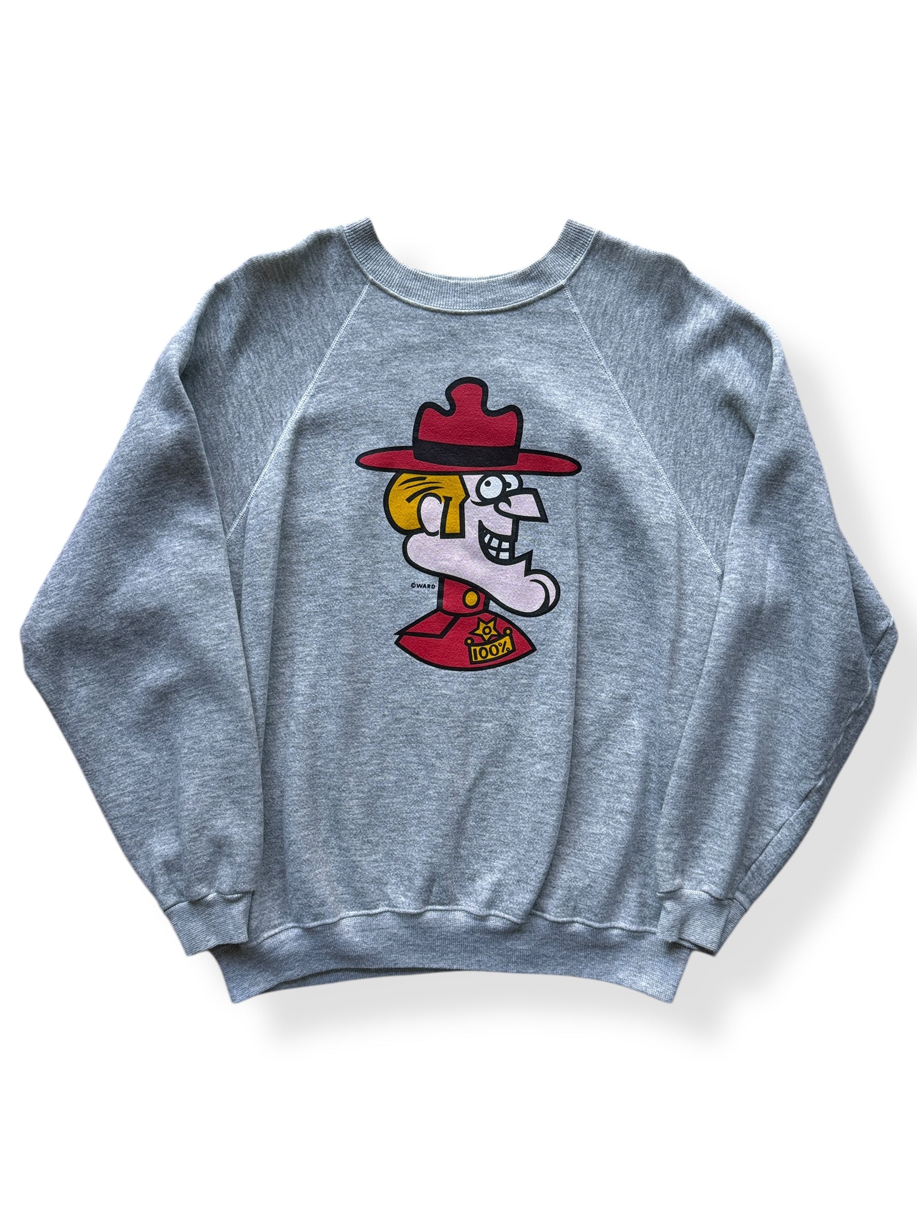 Front of Vintage Heather Grey Dudley Do Right Crewneck SZ XL