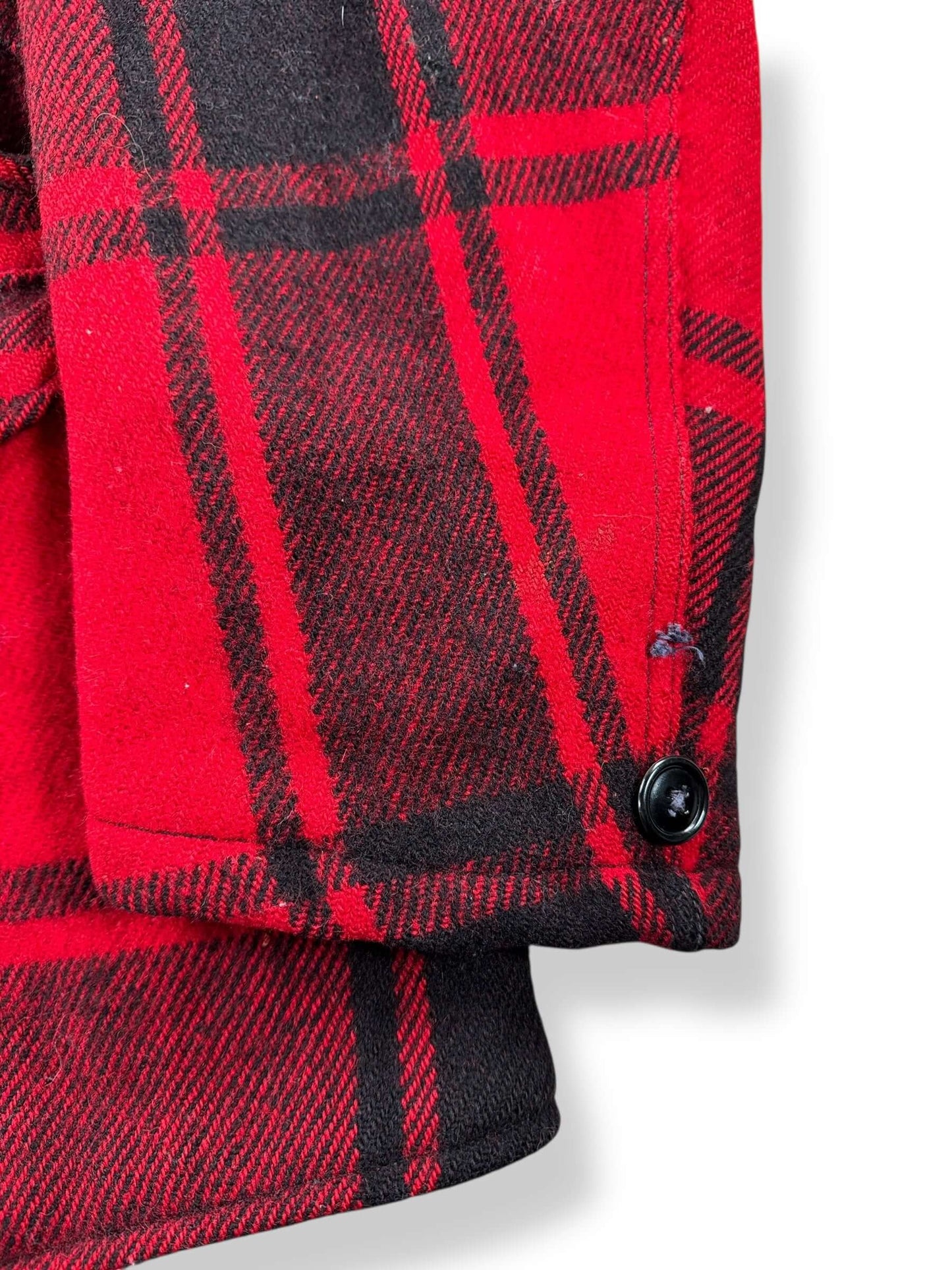 Missing Button on Vintage Soo Woolen Mills Wool Cruiser Jacket SZ XL