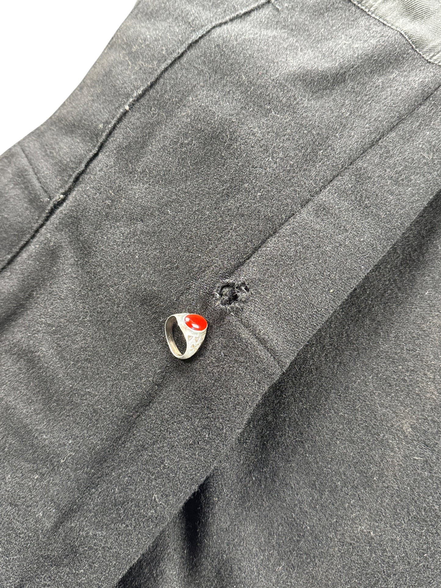 Hole on inside of Vintage Frederick And Nelson Black Wool Toggle Front Coat SZ XL