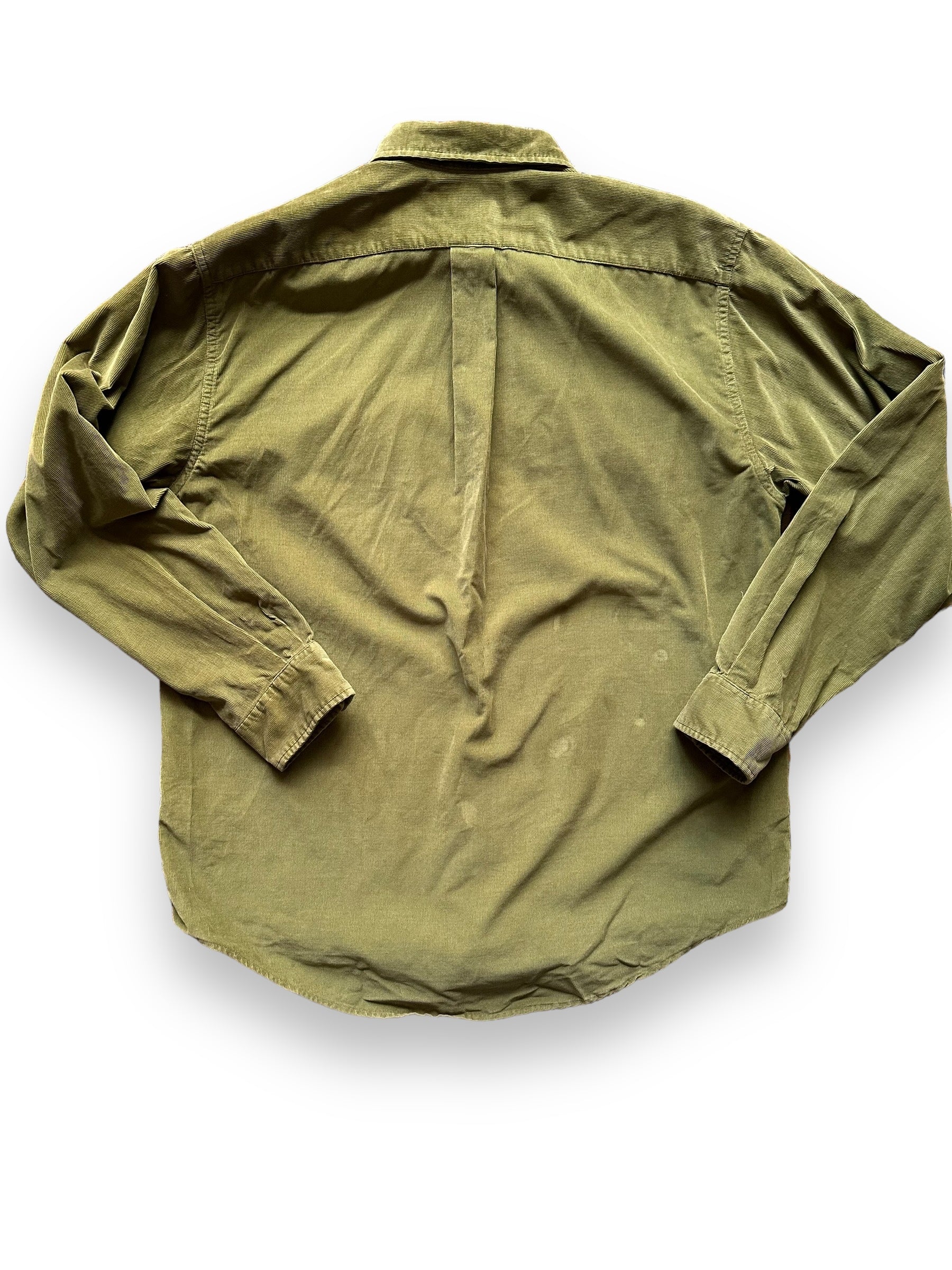 Rear View of Filson Green Corduroy Shirt SZ M |  Barn Owl Vintage Goods Seattle | Filson Bargain Outlet
