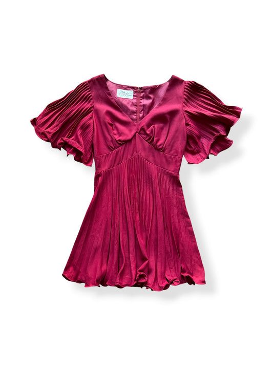 Front of Vintage Accordion Pleat Mini Dress SZ S