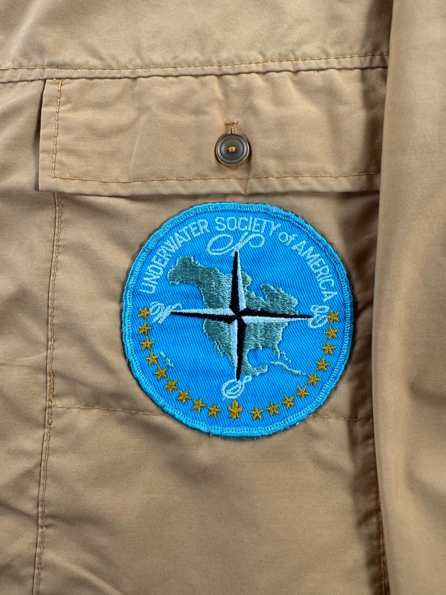 Patch on Vintage Underwater Society of America Windbreaker SZ M