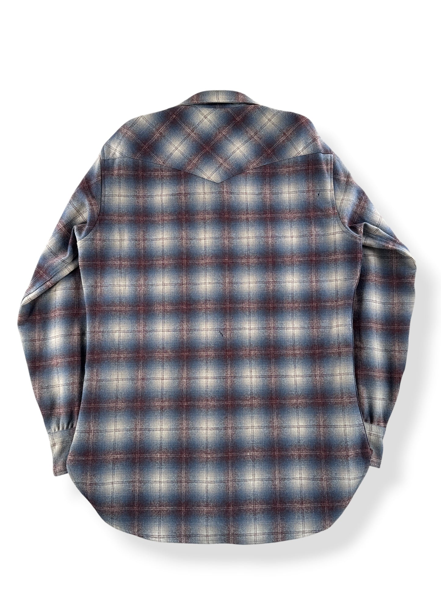 Back of Vintage Pendleton Western Wear Shadowplaid Pearlsnap SZ M