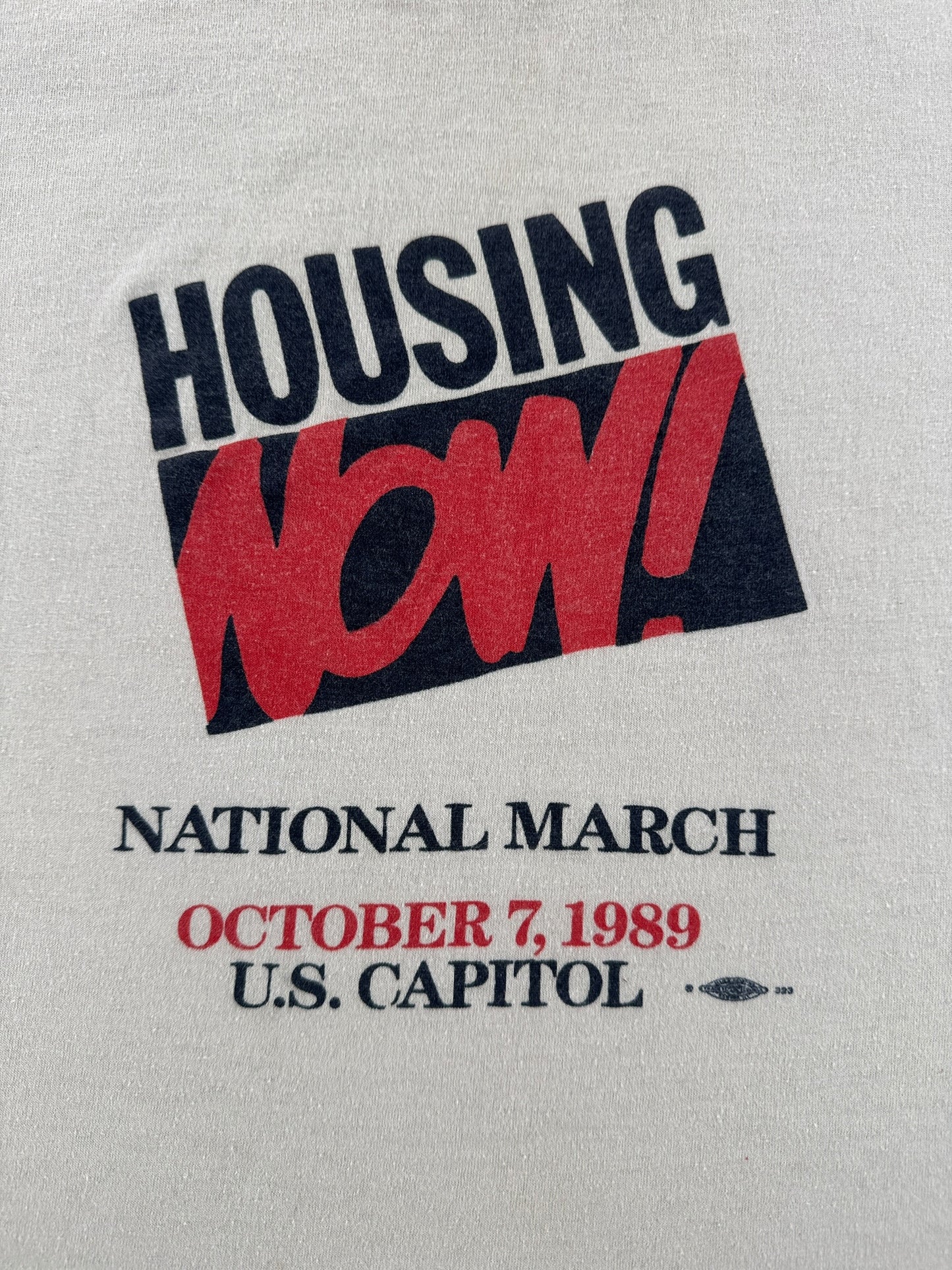 Graphic of Vintage Housing Now US Capitol March Tee SZ L