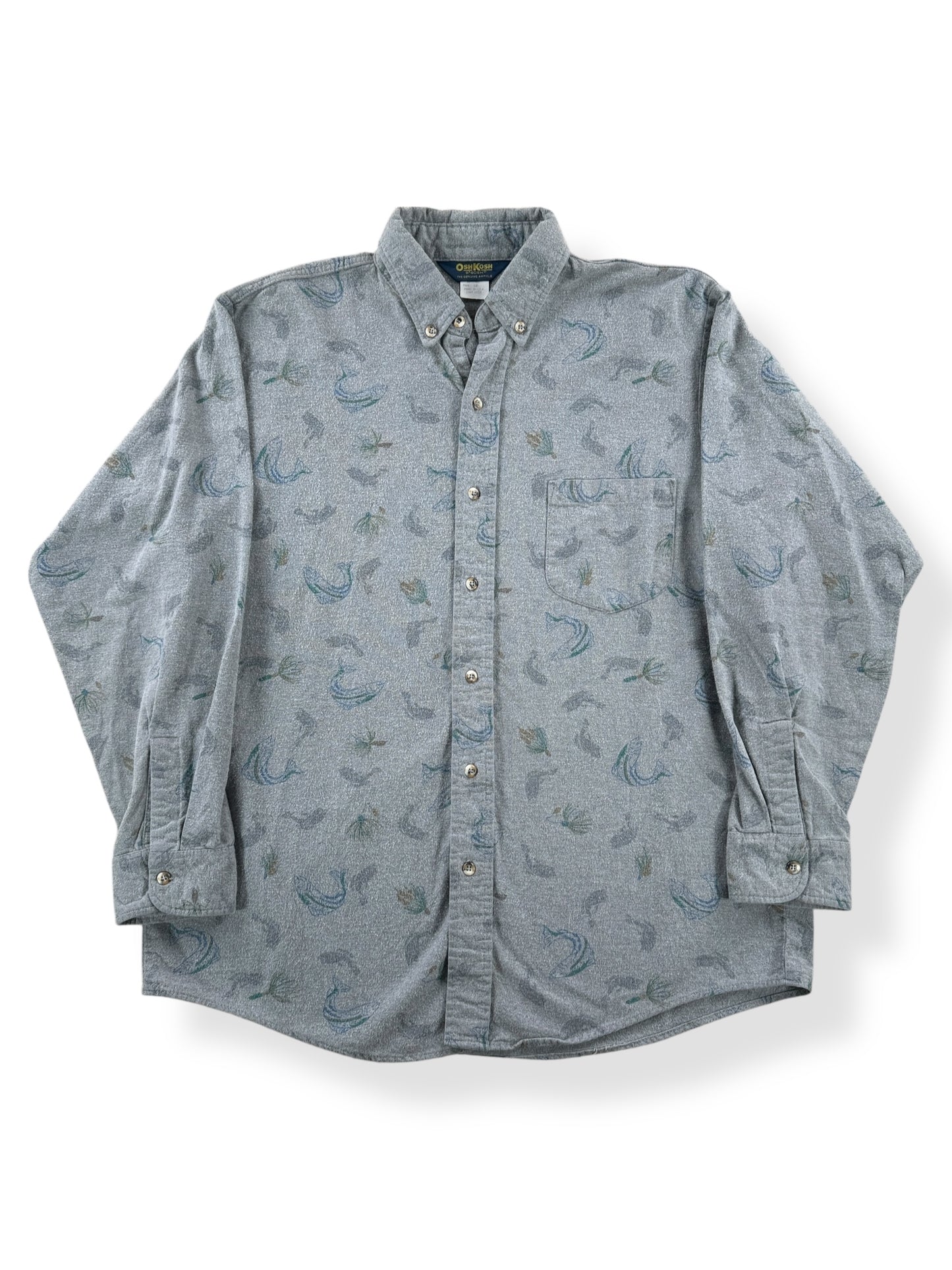 Front of Vintage Oshkosh Flyfishing Chamois Shirt SZ L