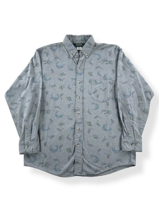Front of Vintage Oshkosh Flyfishing Chamois Shirt SZ L