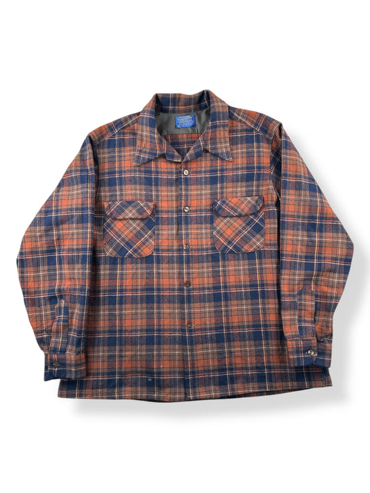 Front of Vintage 60s Pendleton Loop Collar Board Shirt SZ XL