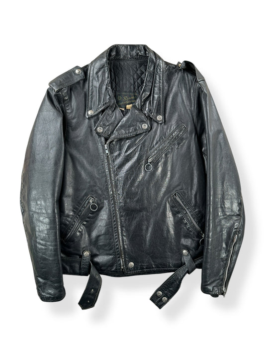 Front of Vintage 60s Era Brooks Leather Jacket SZ M