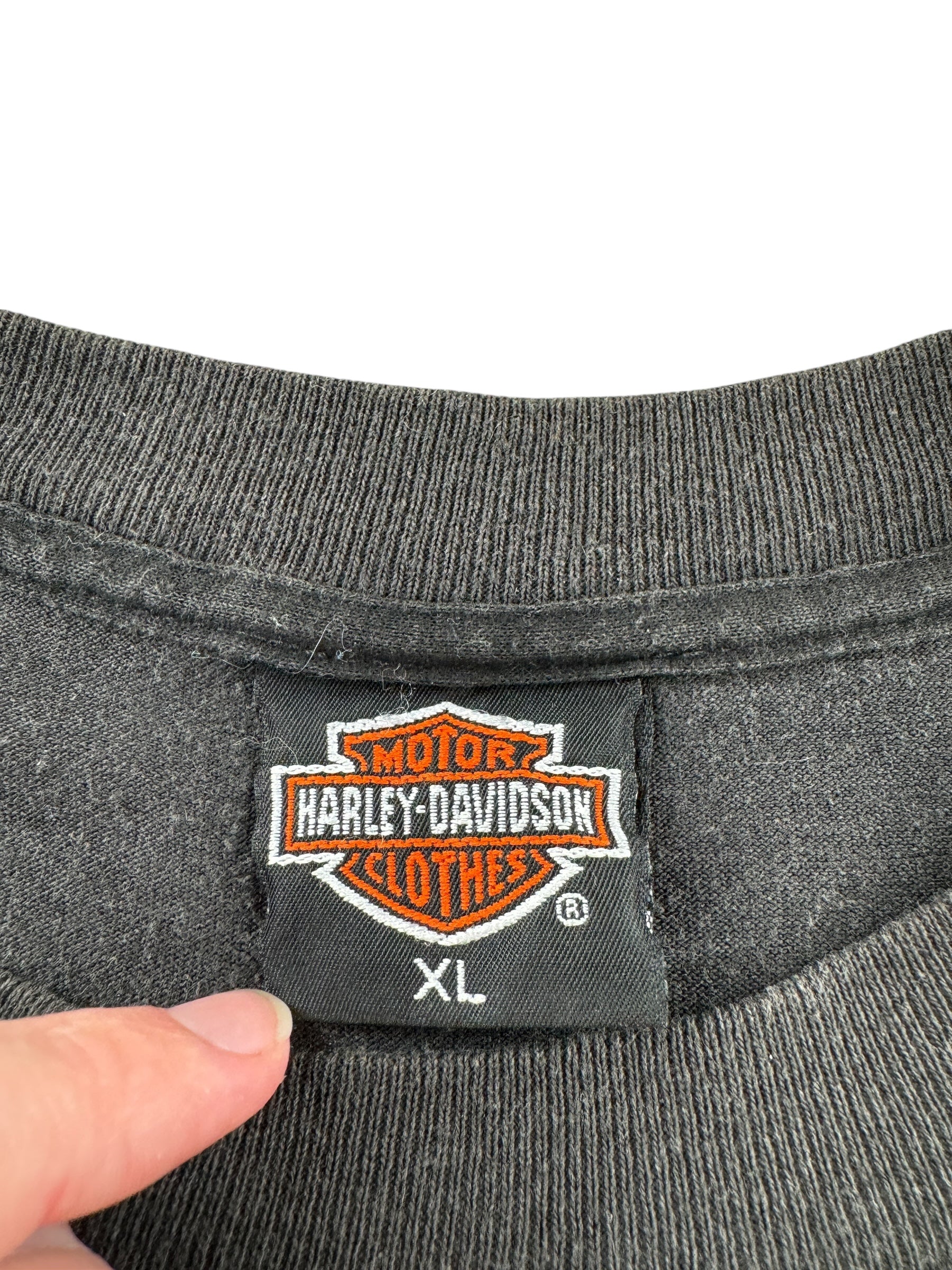 Tag on Vintage 3D Emblem Smart Brothers Harley-Davidson Blountville Tee SZ XL