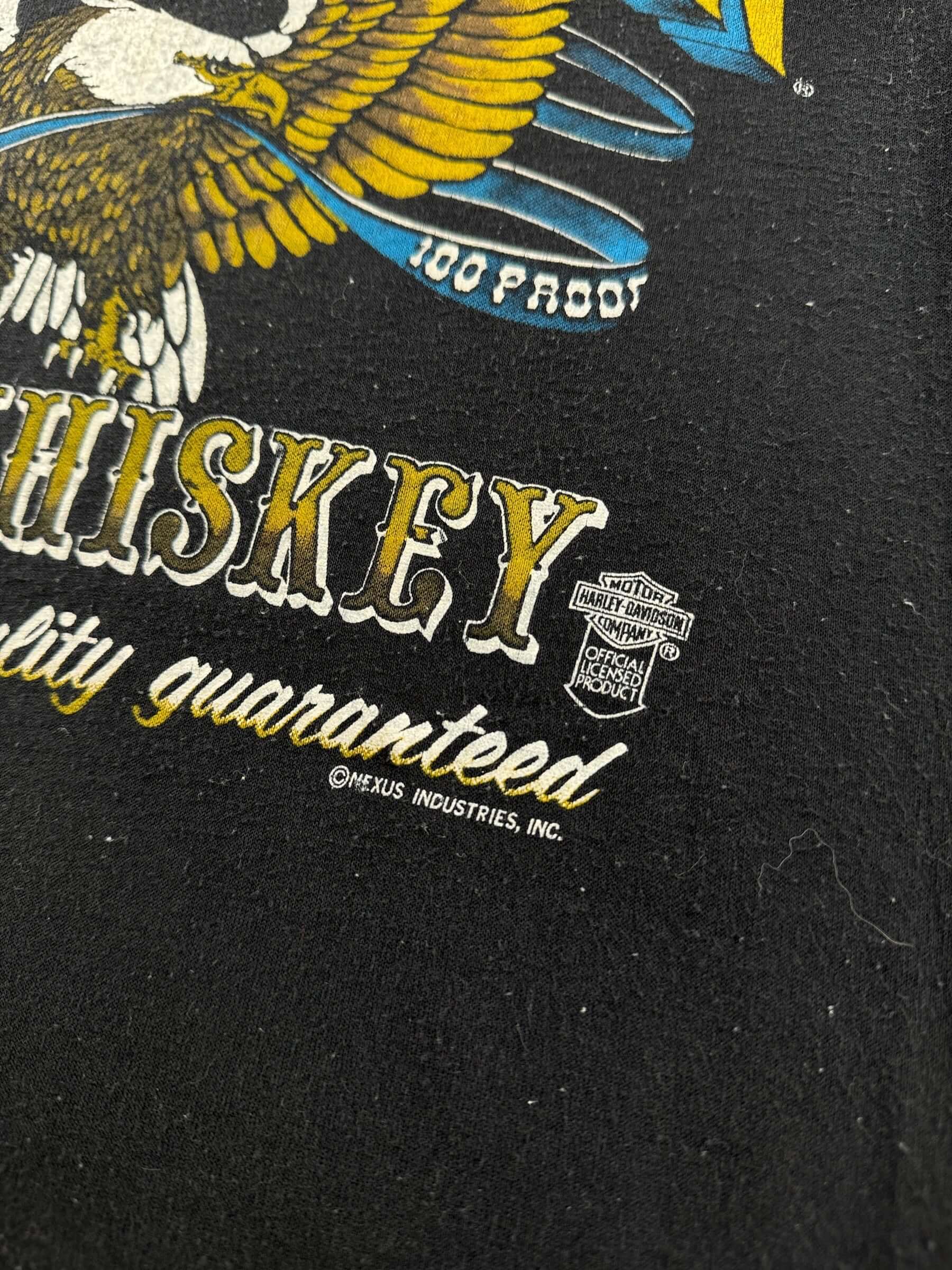 Copyright on Vintage 80s Harley Davidson Whiskey Tee SZ S (Fits XS)