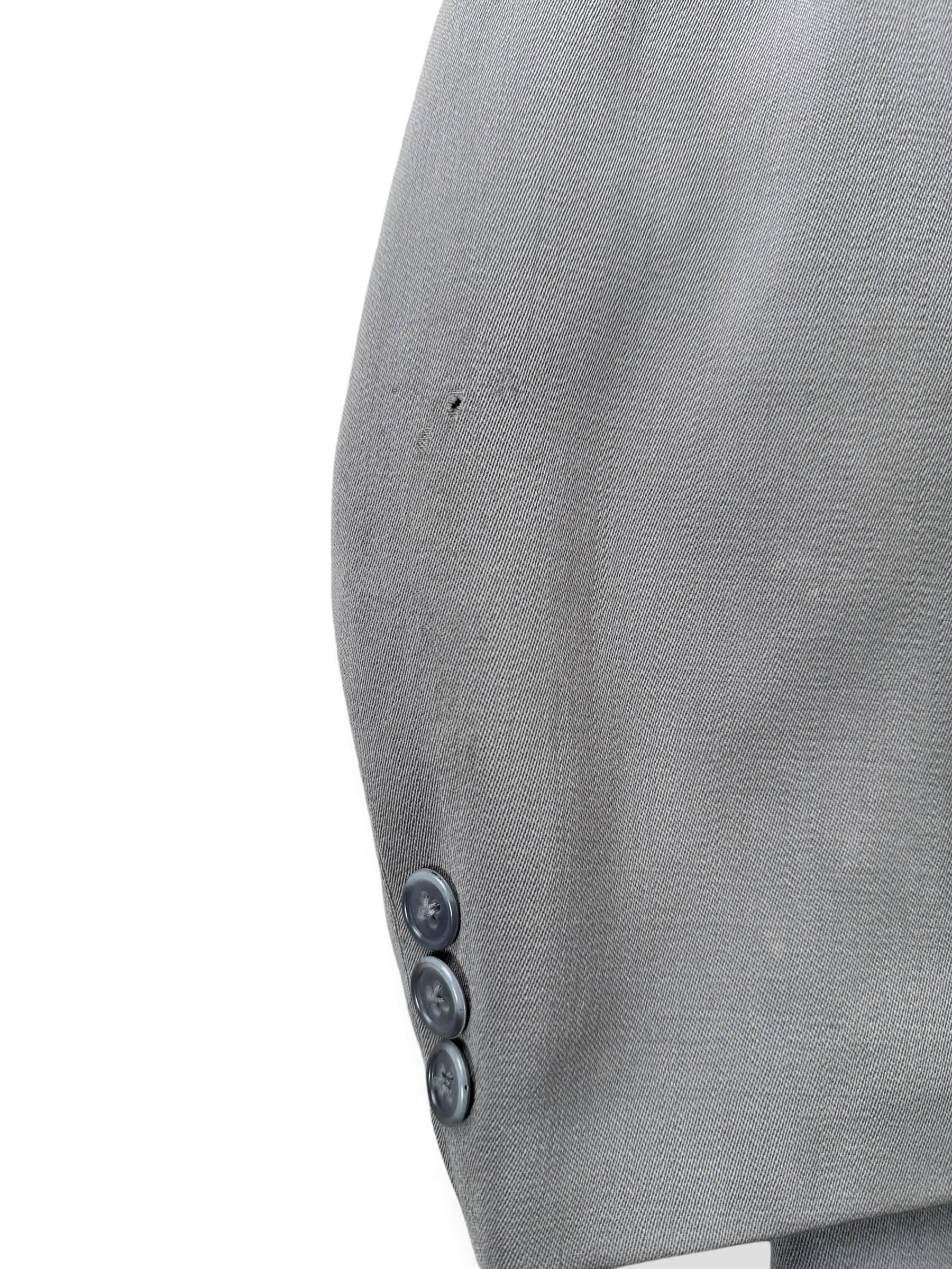 Stains on Vintage Grey Gabardine Jacket with Contrast Stitching SZ L