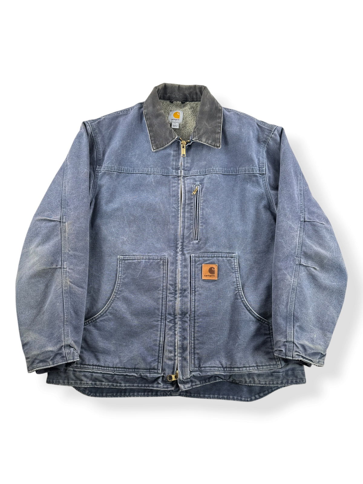 Front of Vintage Faded Blue Carhartt Arctic Jacket SZ L