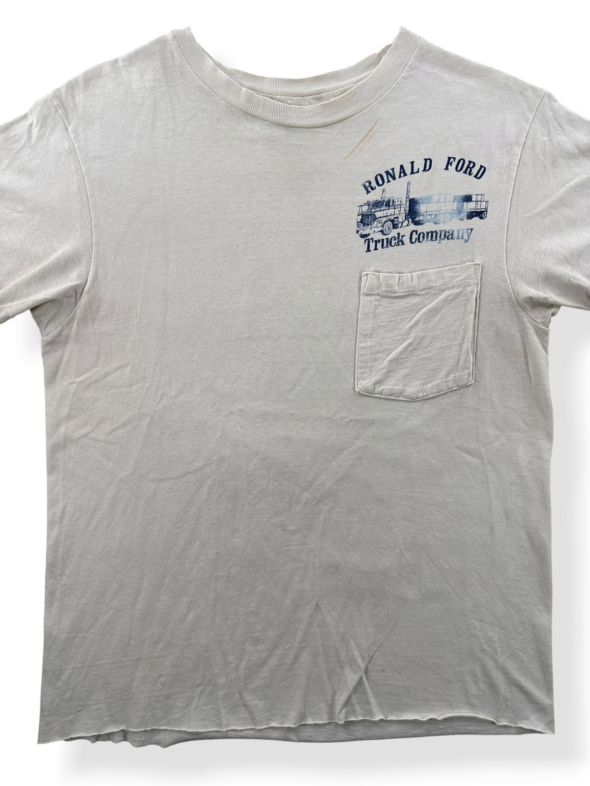 Close-up of Vintage Trucking Pocket Tee SZ M