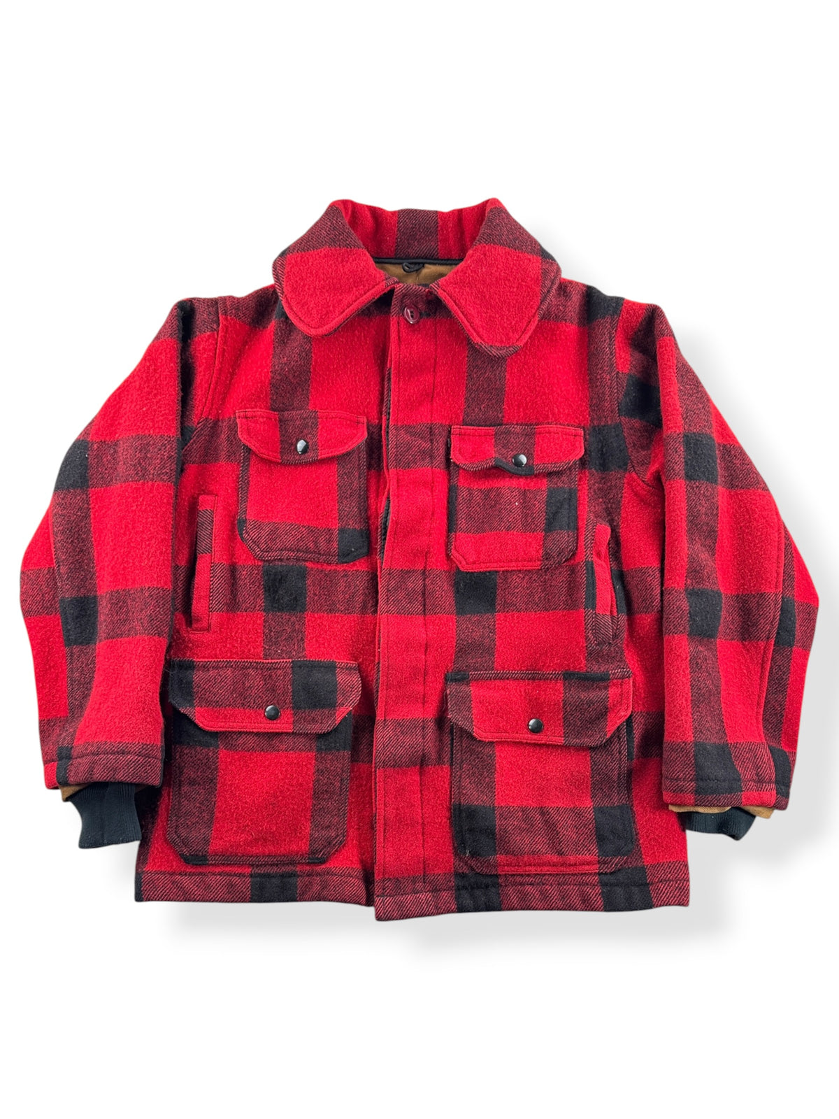 Front of Vintage Woolrich Buffalo Plaid Wool Jacket SZ M