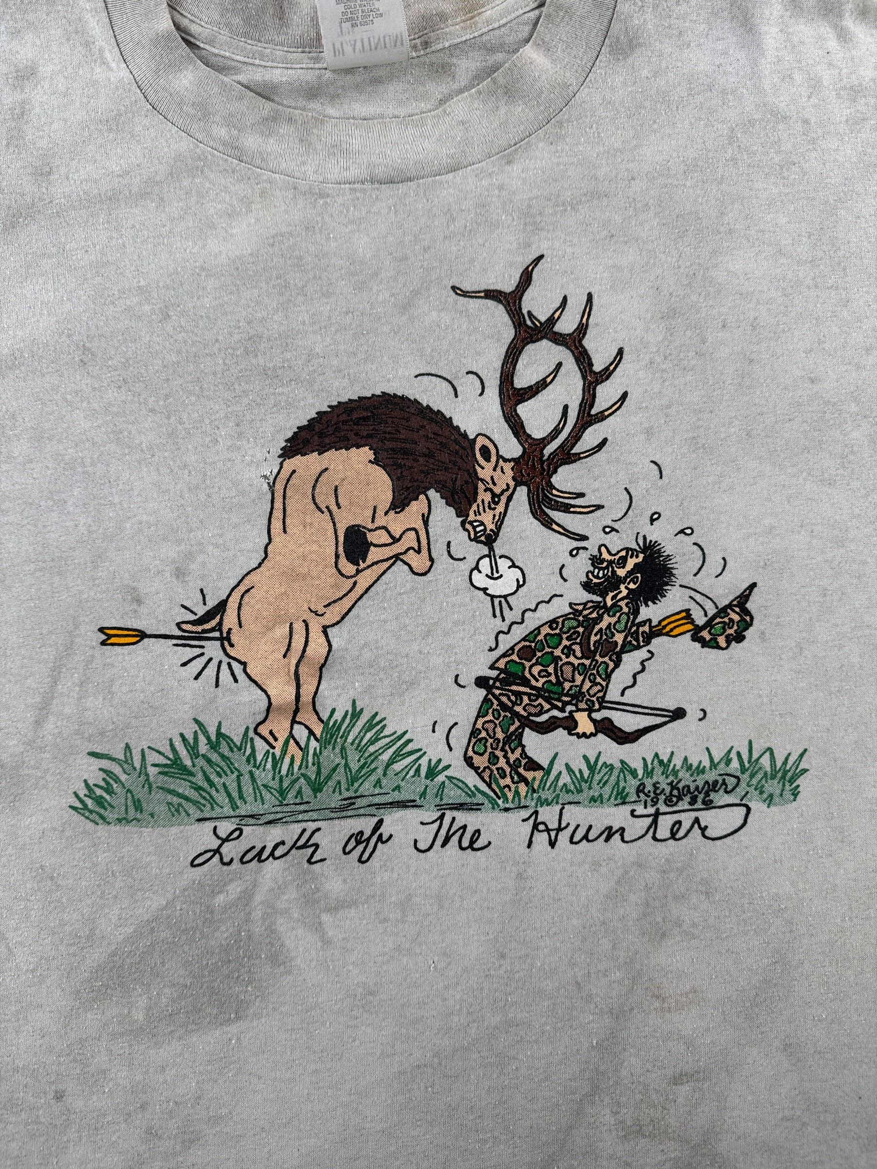 Graphic of Vintage "Luck of the Hunter" Tee SZ XL