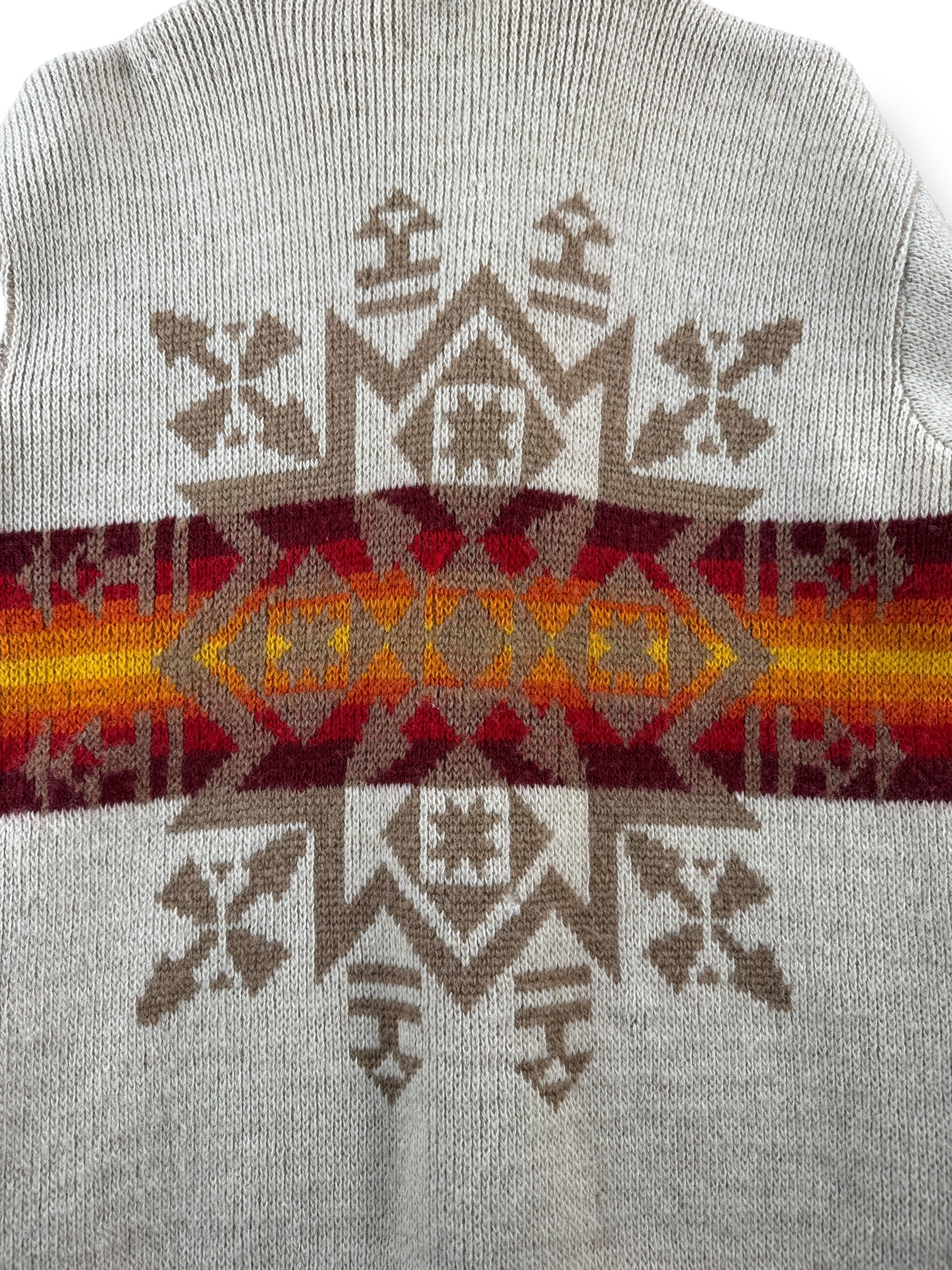 Pattern on Vintage 70s Era Pendleton Western Wear Cardigan SZ L (Fits S/M)