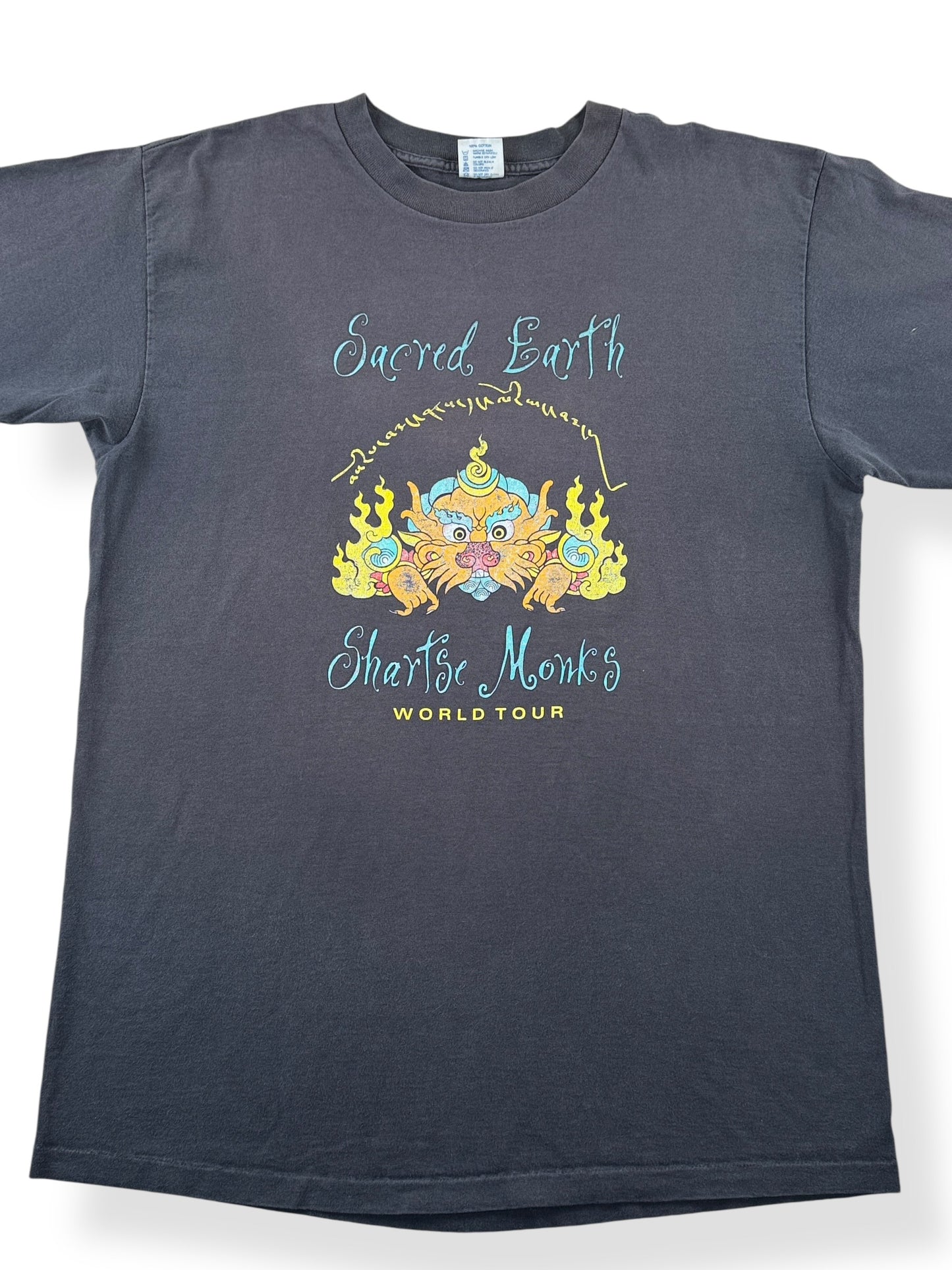 Front Close Up of Vintage Sacred Earth Tibet Tee SZ XL