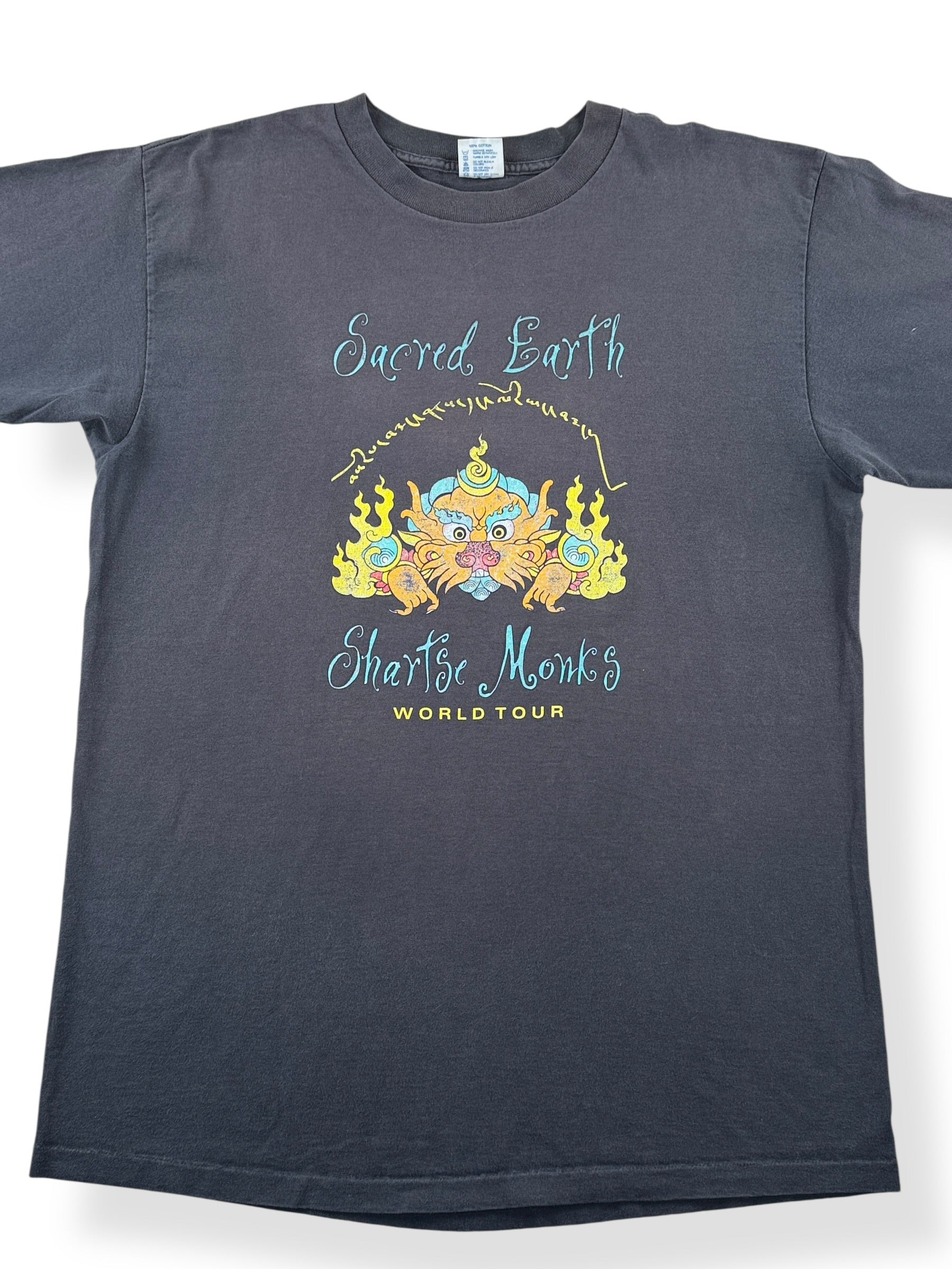 Front Close Up of Vintage Sacred Earth Tibet Tee SZ XL