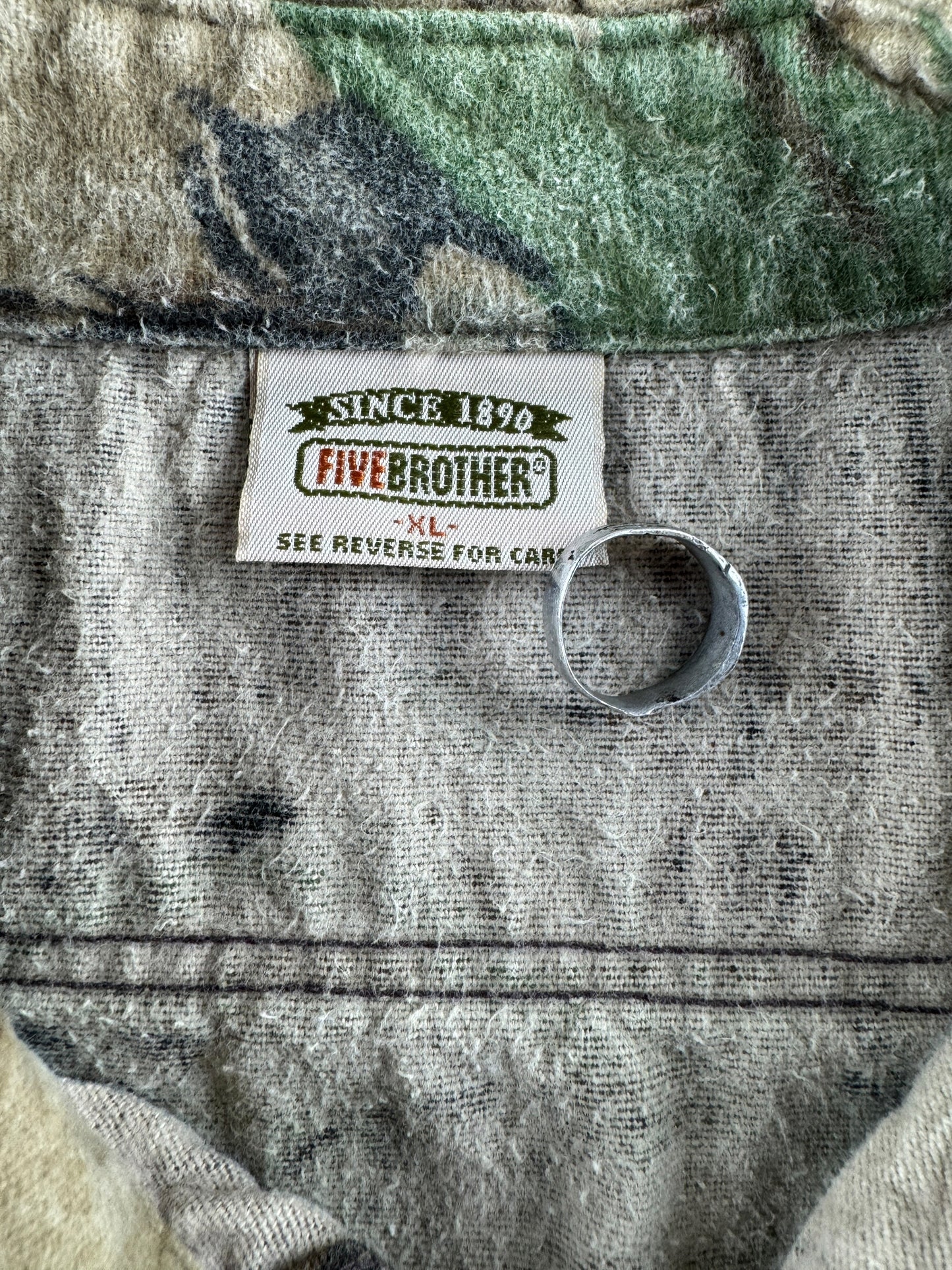 Tag on Vintage 90's Five Brother Realtree Chamois Shirt SZ XL