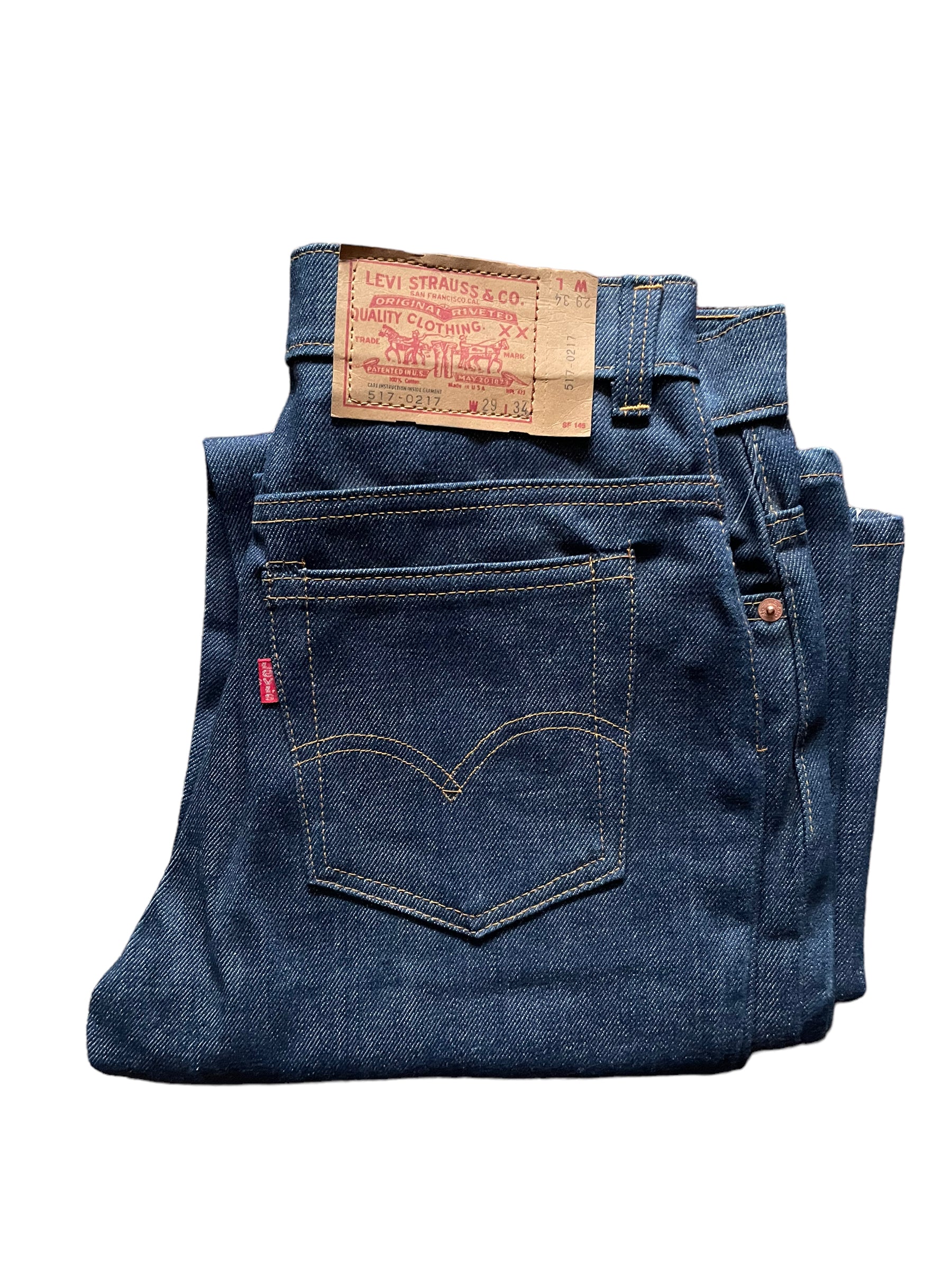 Folded view of Vintage NOS Levis 517 29x34 | Barn Owl Vintage Seattle | Vintage Denim