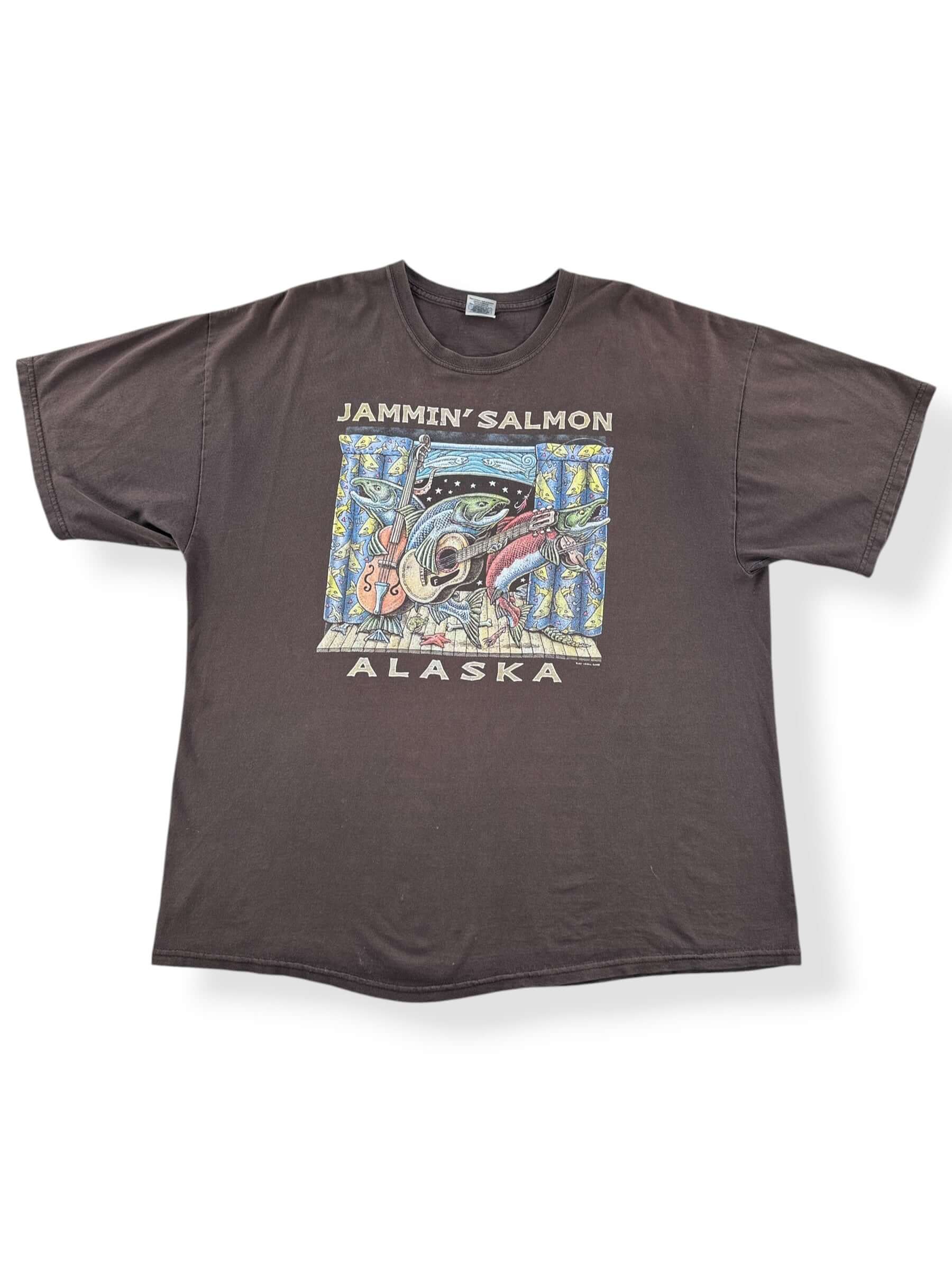 Front of Vintage Ray Troll Jammin Salmon Alaska Tee SZ XXL