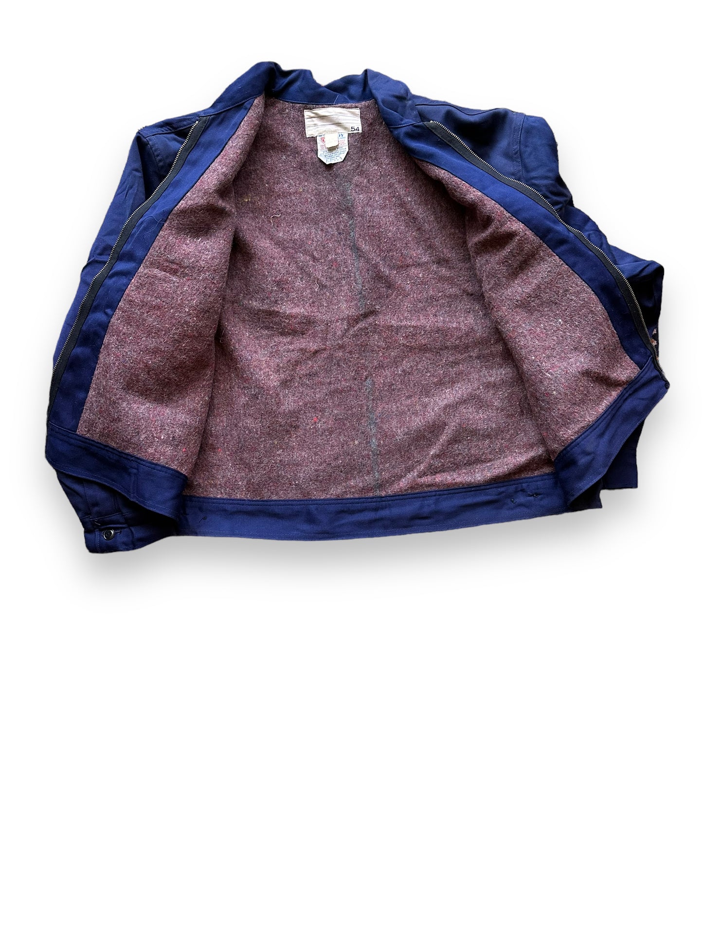 Lining View of Vintage Blue Troy Blanket Lined Gas Station Jacket SZ 54 | Vintage Workwear Jacket Seattle | Seattle Vintage Clothing