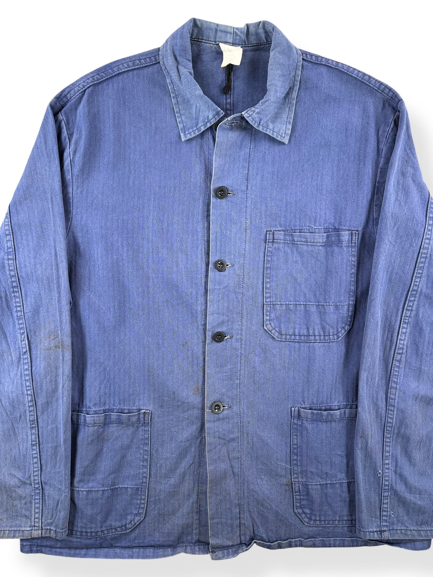 Front Close Up of Vintage Steinhofel HBT French Chore Coat SZ L