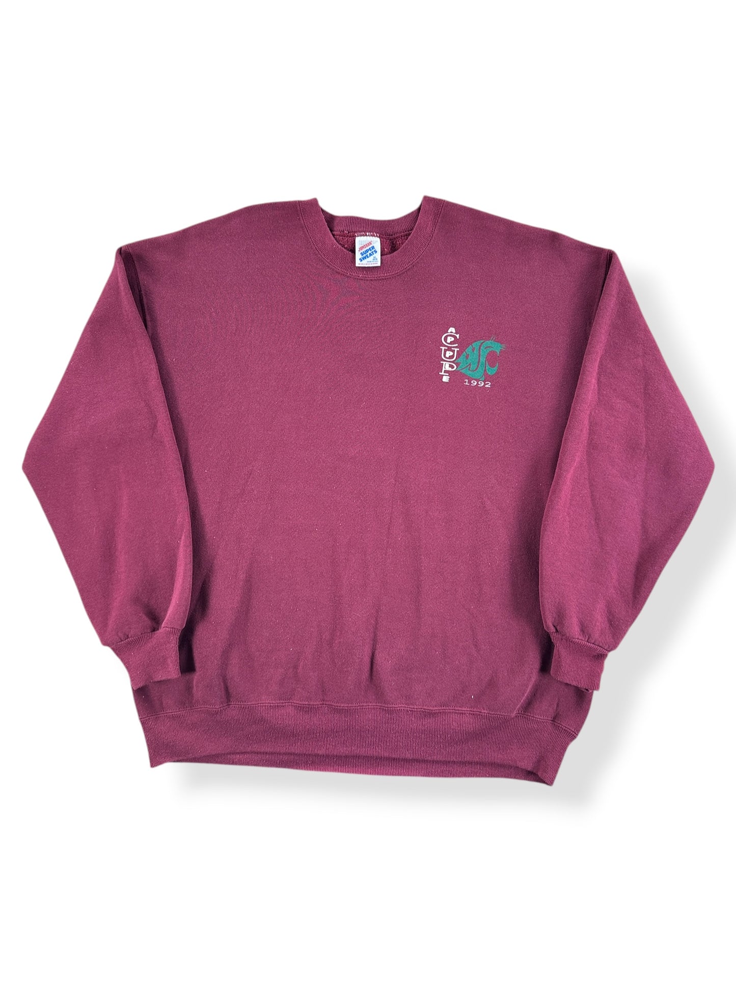 Front of Vintage 1992 Cougars Apple Cup Crewneck SZ XL (Fits L)