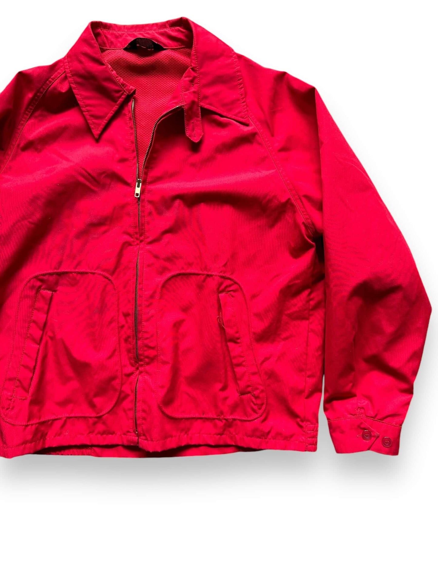 Front Left View of Vintage Red Sears Jacket SZ L