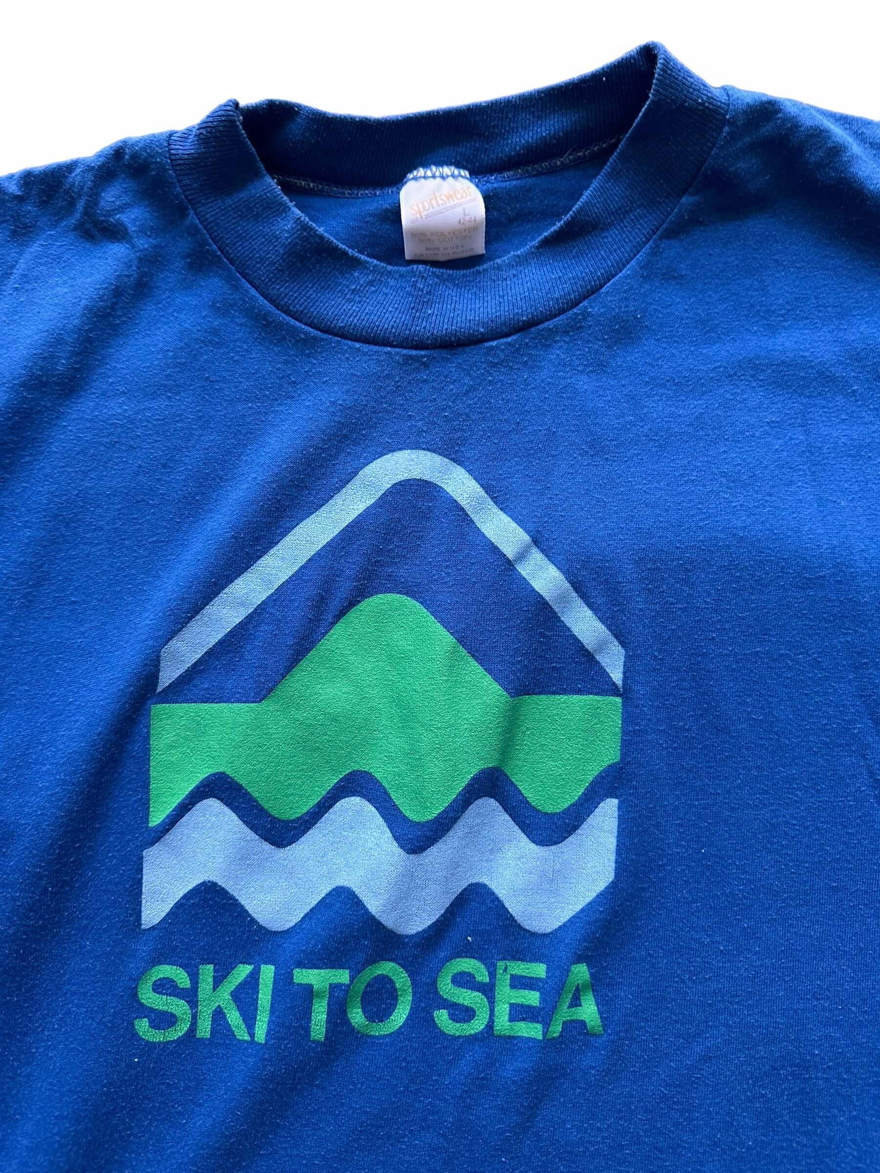 front close up of Vintage Ski to Sea Tee SZ M