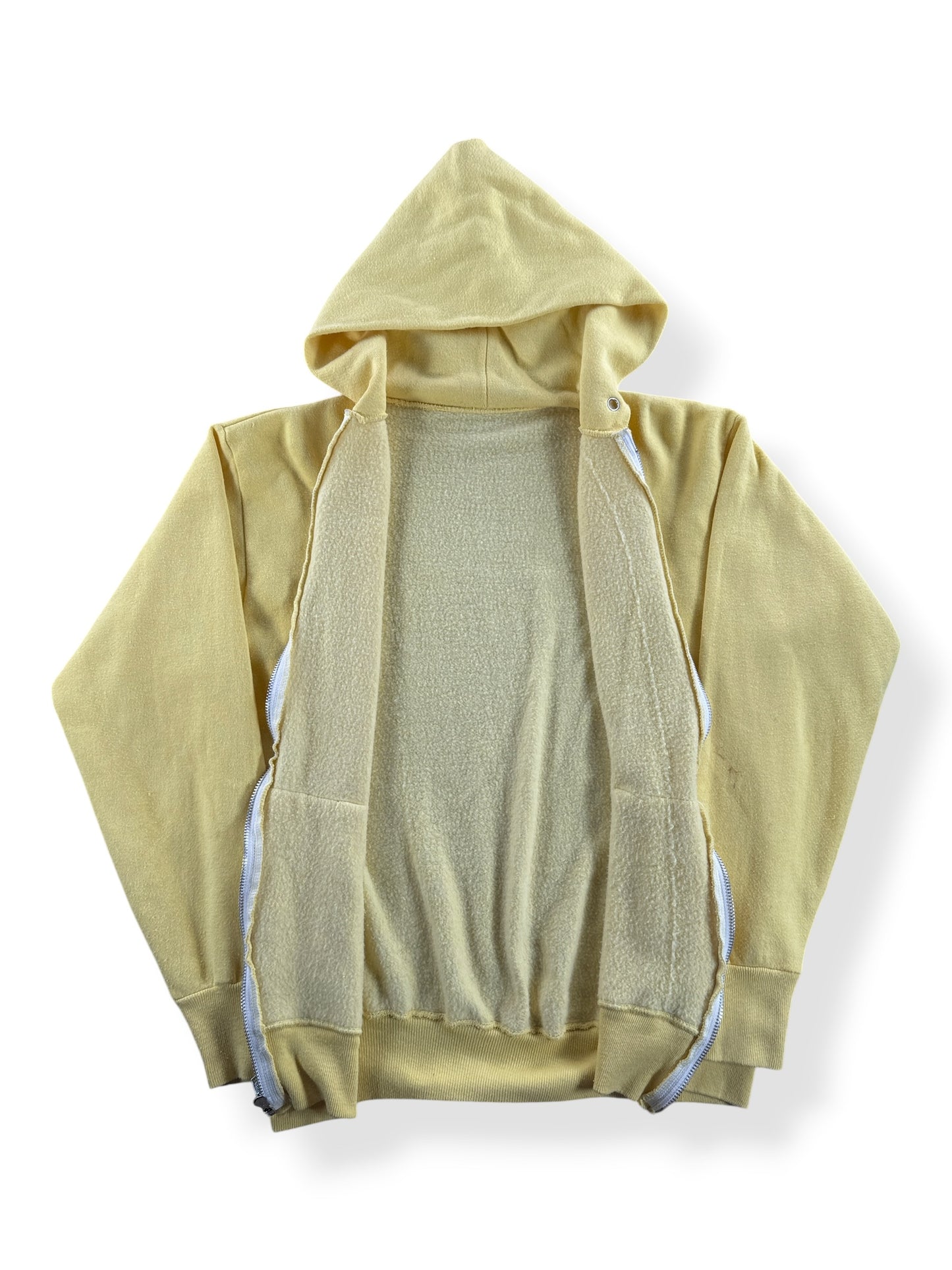 Vintage Blank Yellow Zip Up Hoodie SZ M