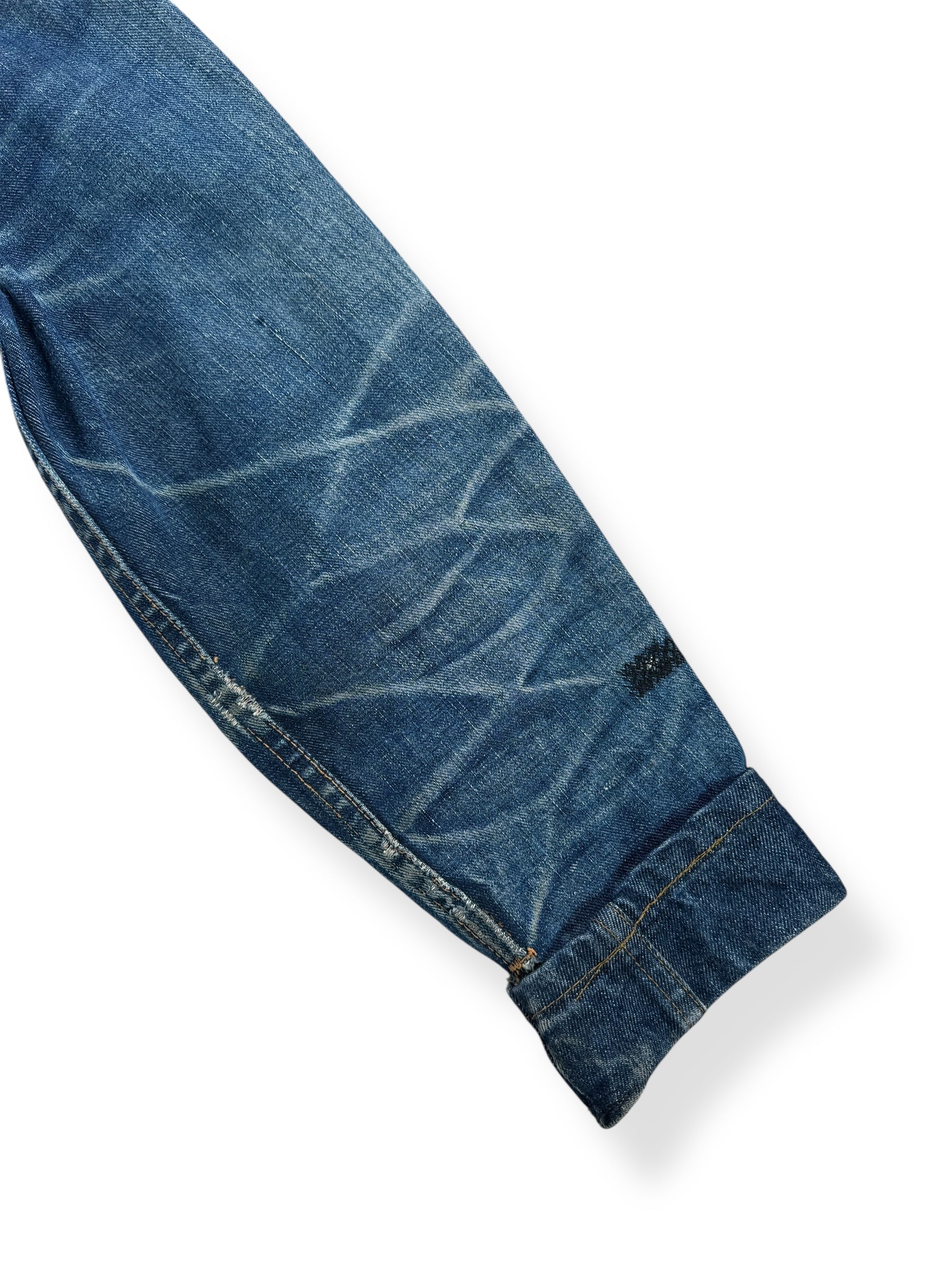 Fading on Vintage Wrangler Blue Bell 11MJZ Trucker Jacket SZ 36