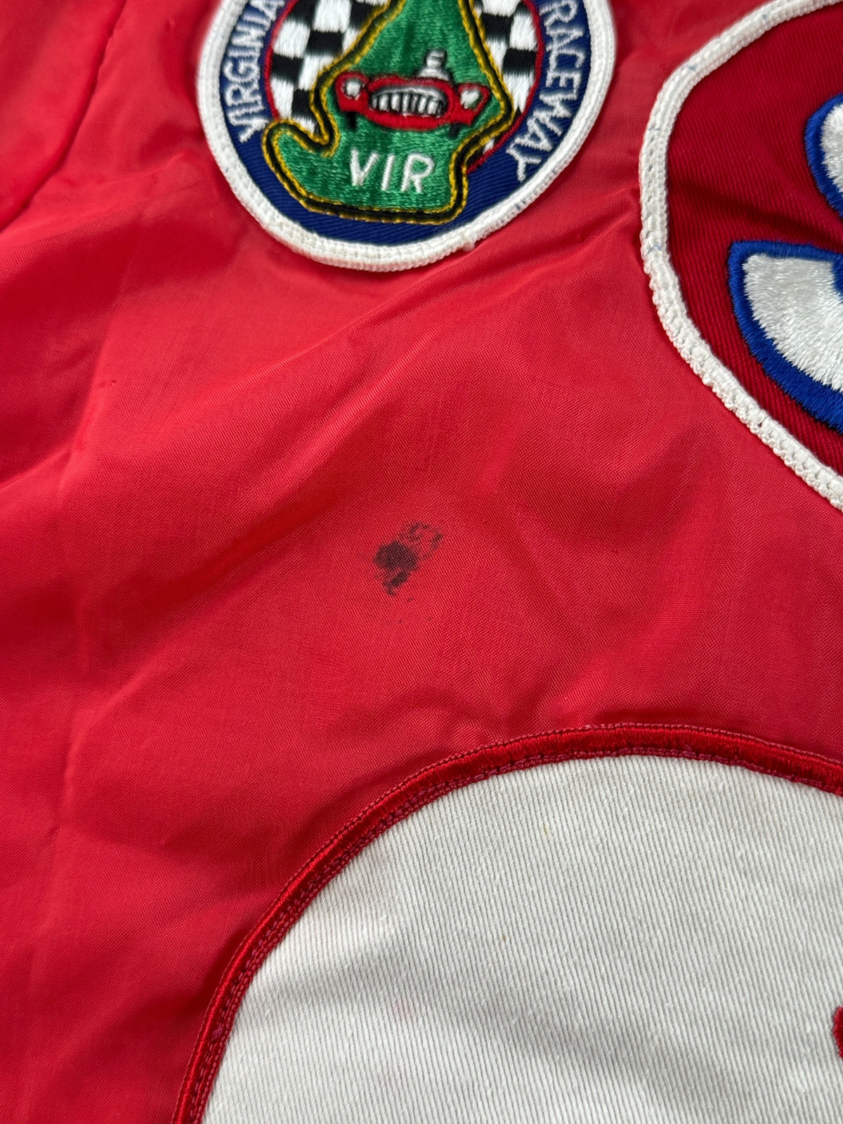Ink stain on back of Vintage 60s/70s Racing Patch Windbreaker Jacket SZ S