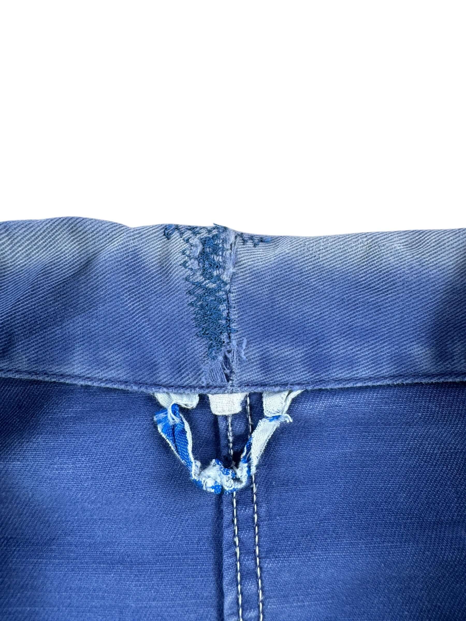 Repair on Vintage Repaired and Faded French Chore Coat SZ L