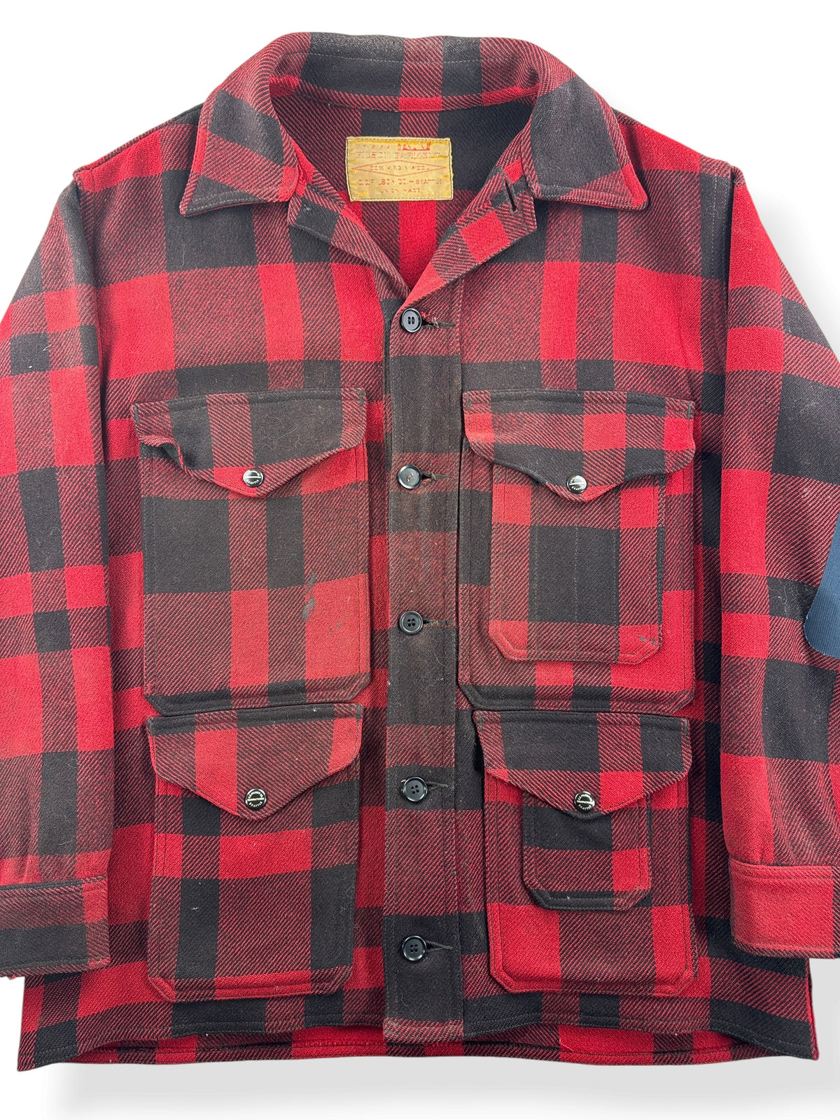 Close-up of Vintage 40s Era Filson Wool Mackinaw Cruiser Jacket SZ L