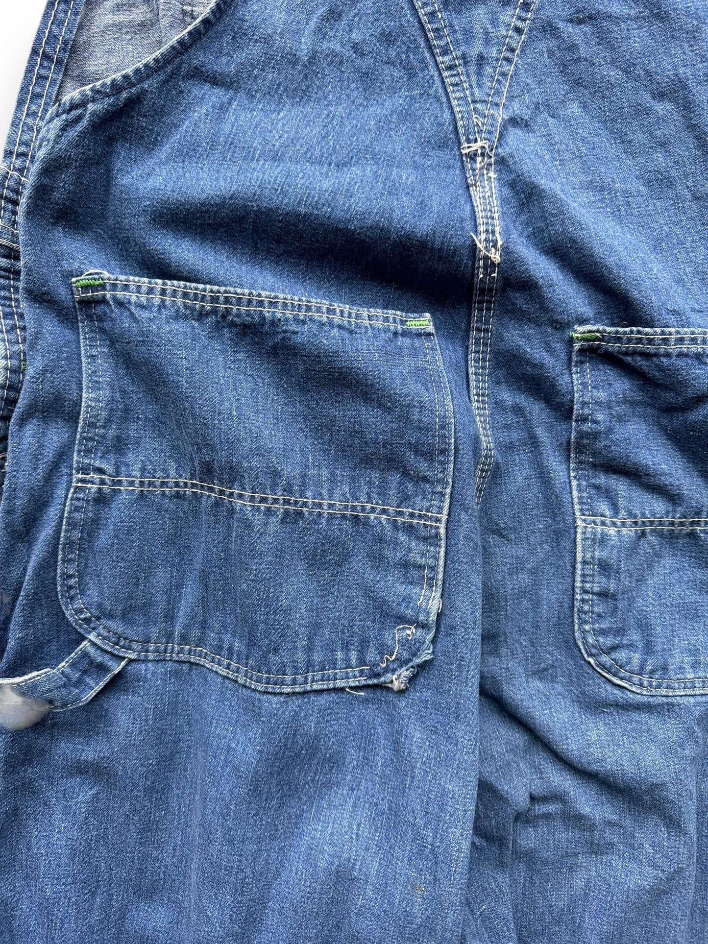 back pockets of Vintage Dee Cee Denim Overalls W36