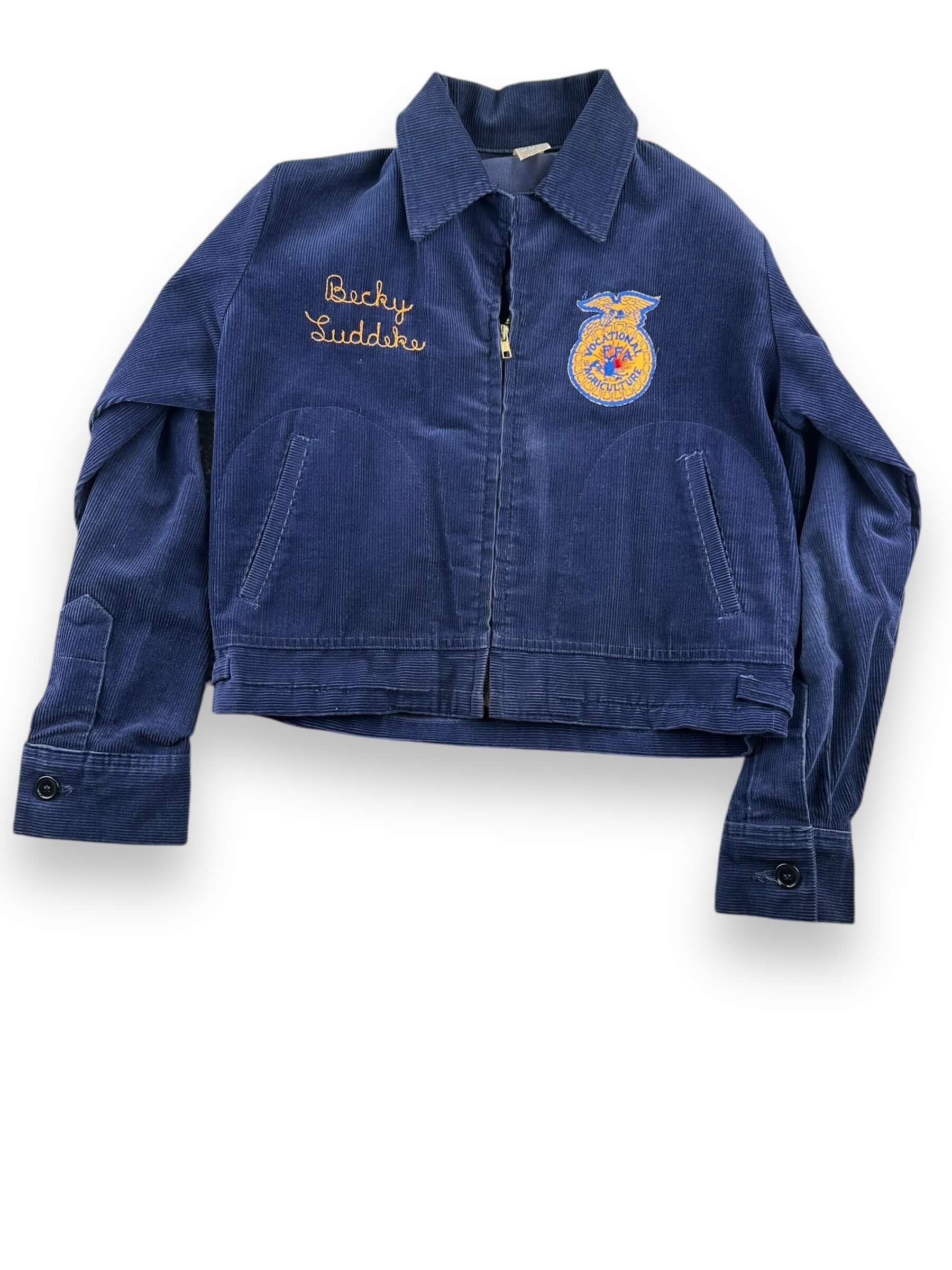 front of Vintage La Vernia TX FFA Jacket SZ 36