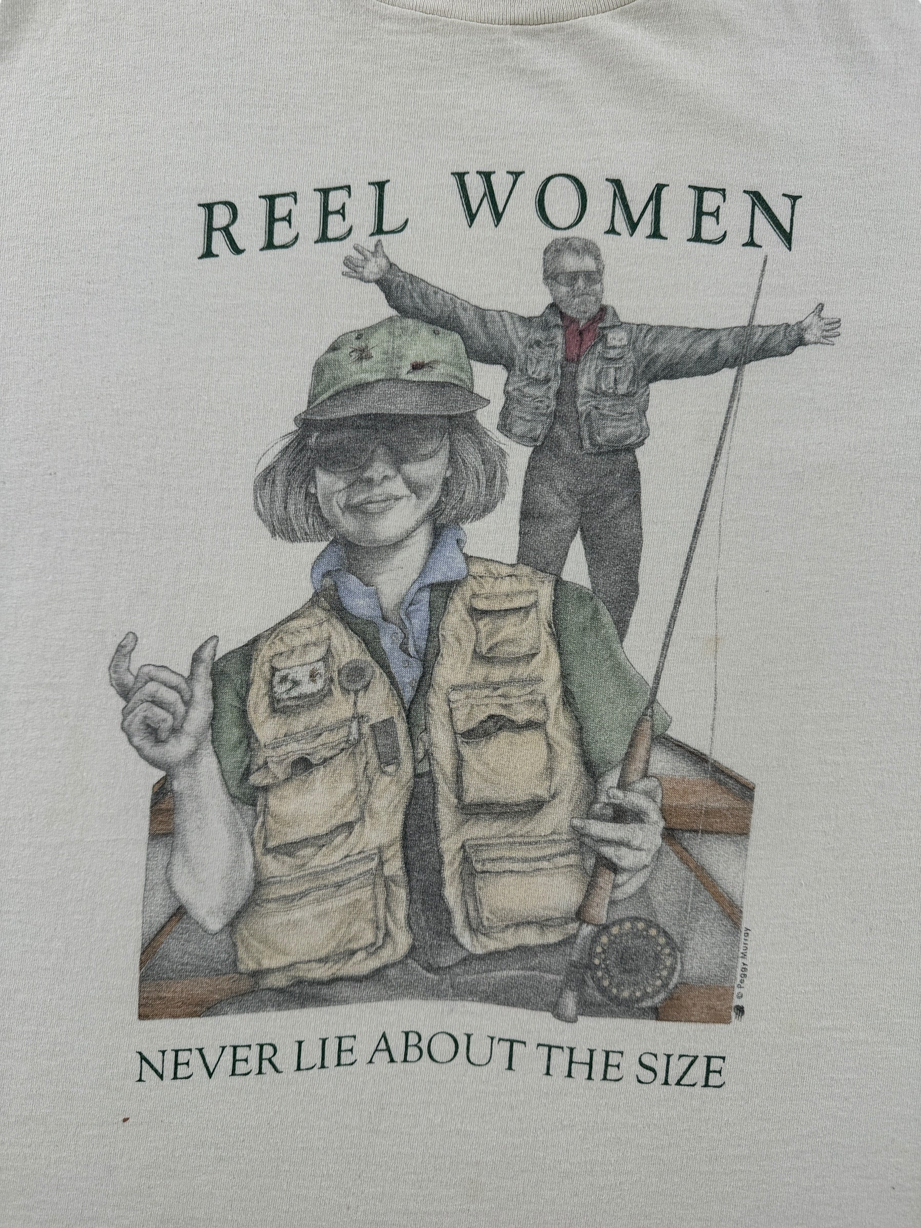 Graphic of Vintage Reel Women Tee SZ L