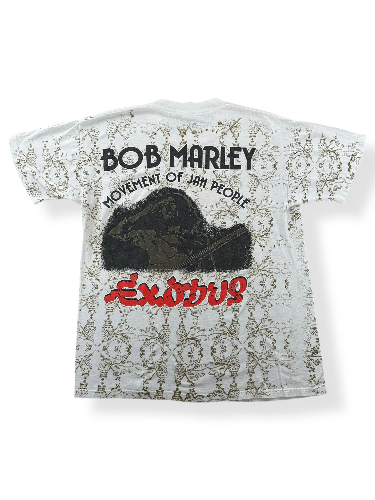 Back of Vintage Bob Marley Exodus AOP Tee SZ M