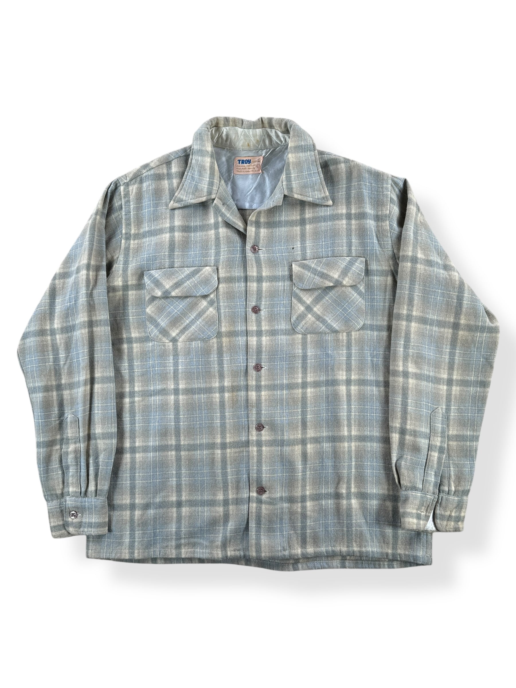 Front of Vintage Troy Wool Board Shirt SZ L