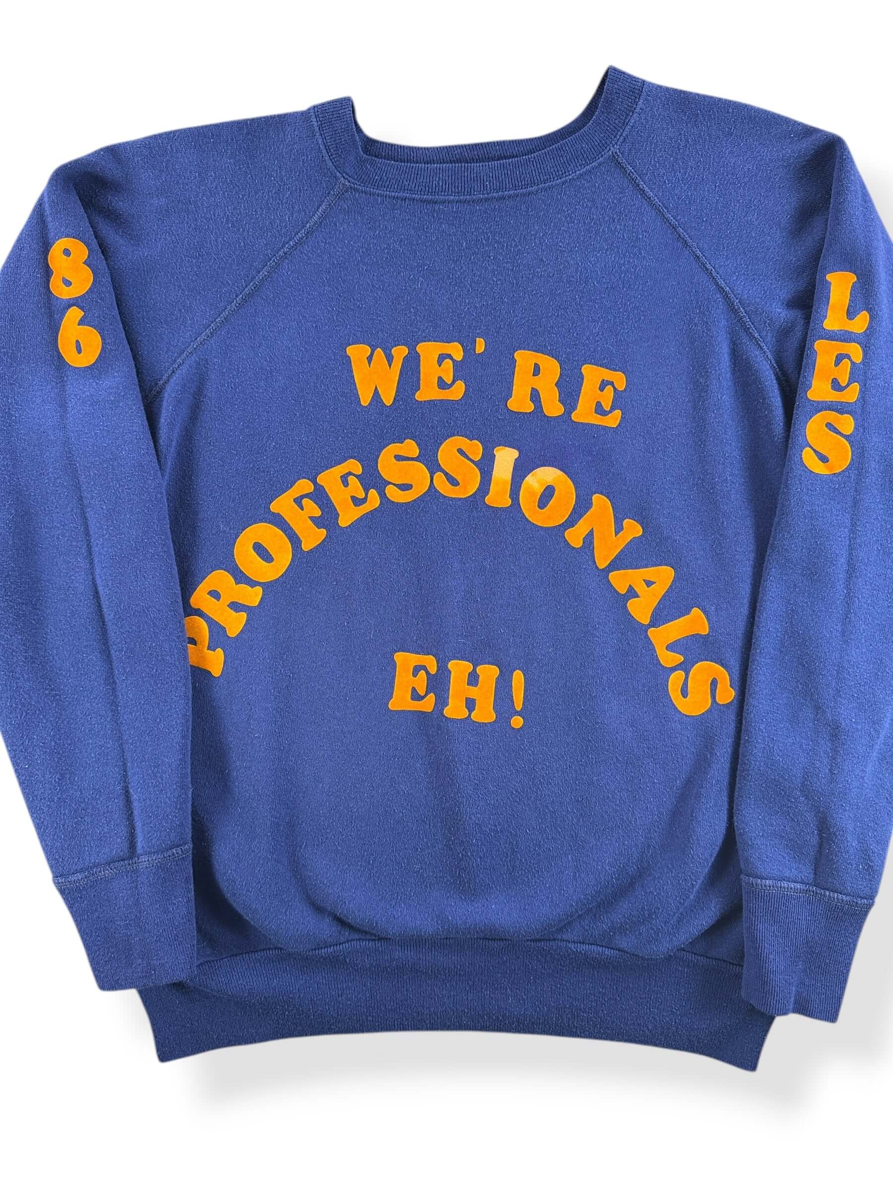 Front Close Up of Vintage We're Professionals Crewneck SZ M
