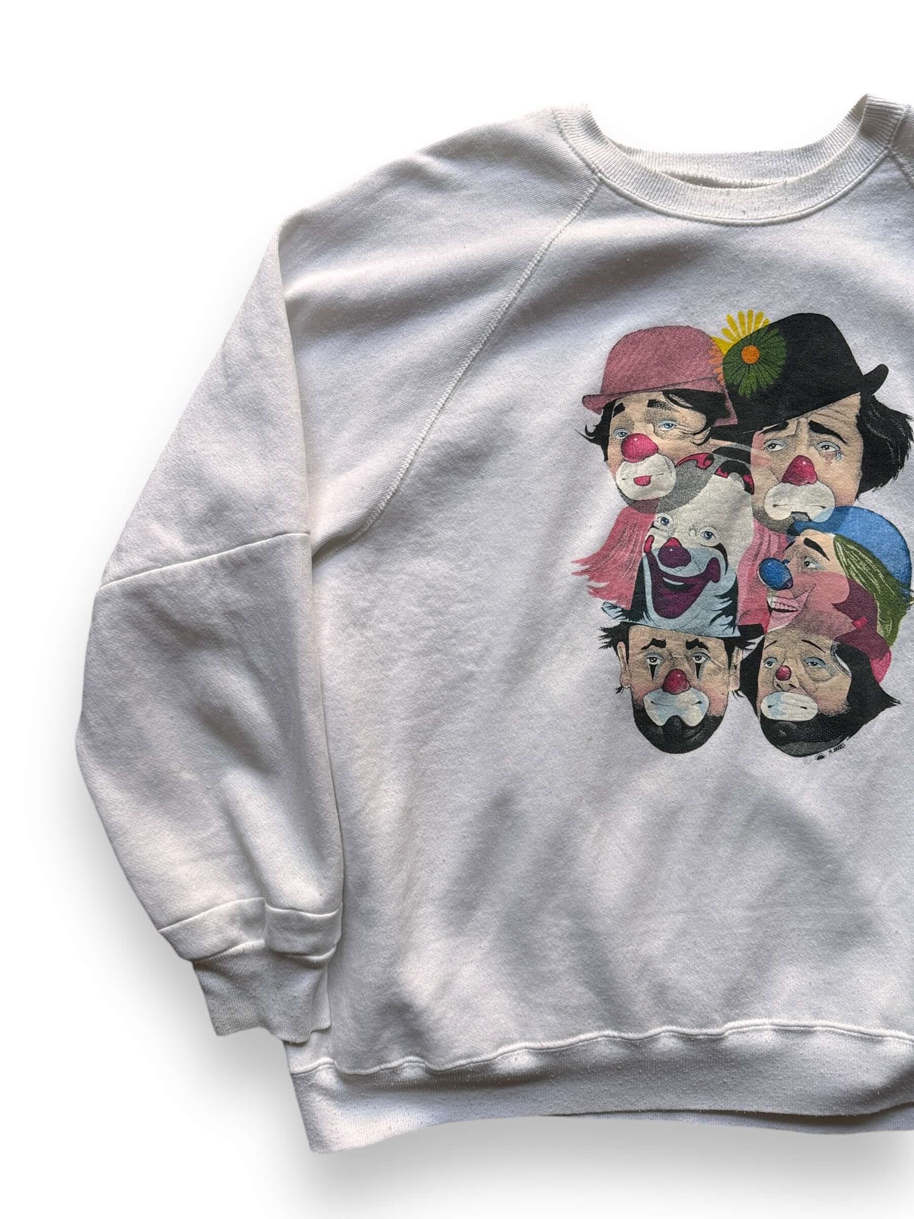 Front Right View of Vintage Clown Crewneck SZ XL