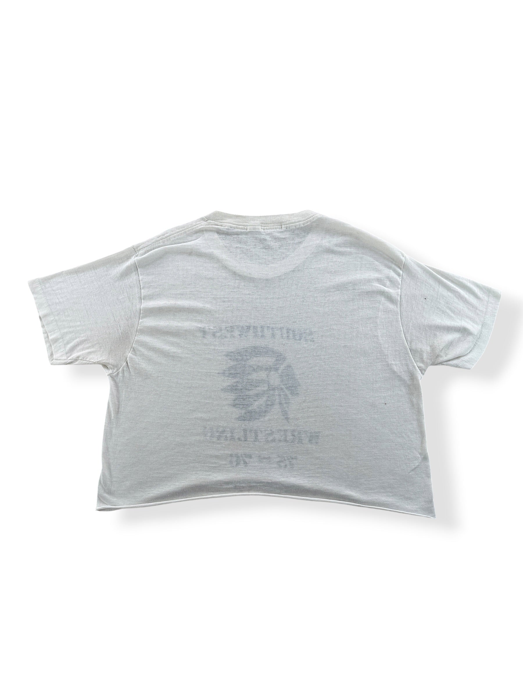 Back of Vintage SW Wrestling Crop Top Tee SZ XL (Fits L)