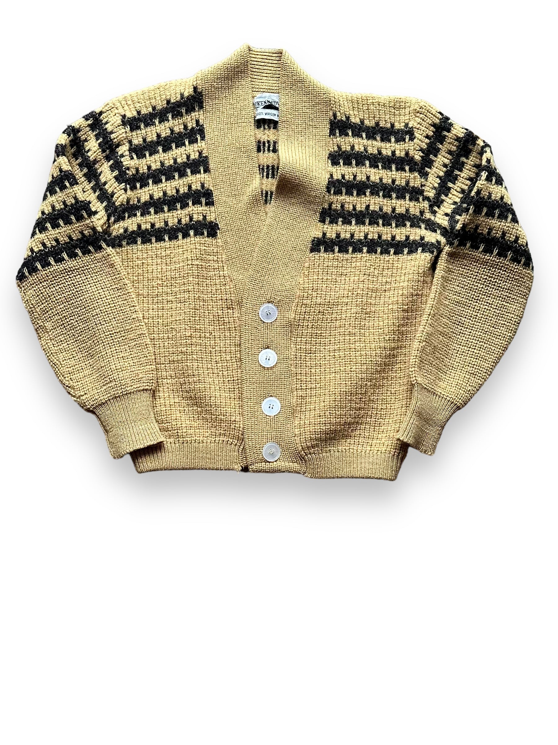 Front View of Vintage Kennedys Wool Sweater SZ L | Vintage Cardigan Sweaters Seattle | Barn Owl Vintage Seattle
