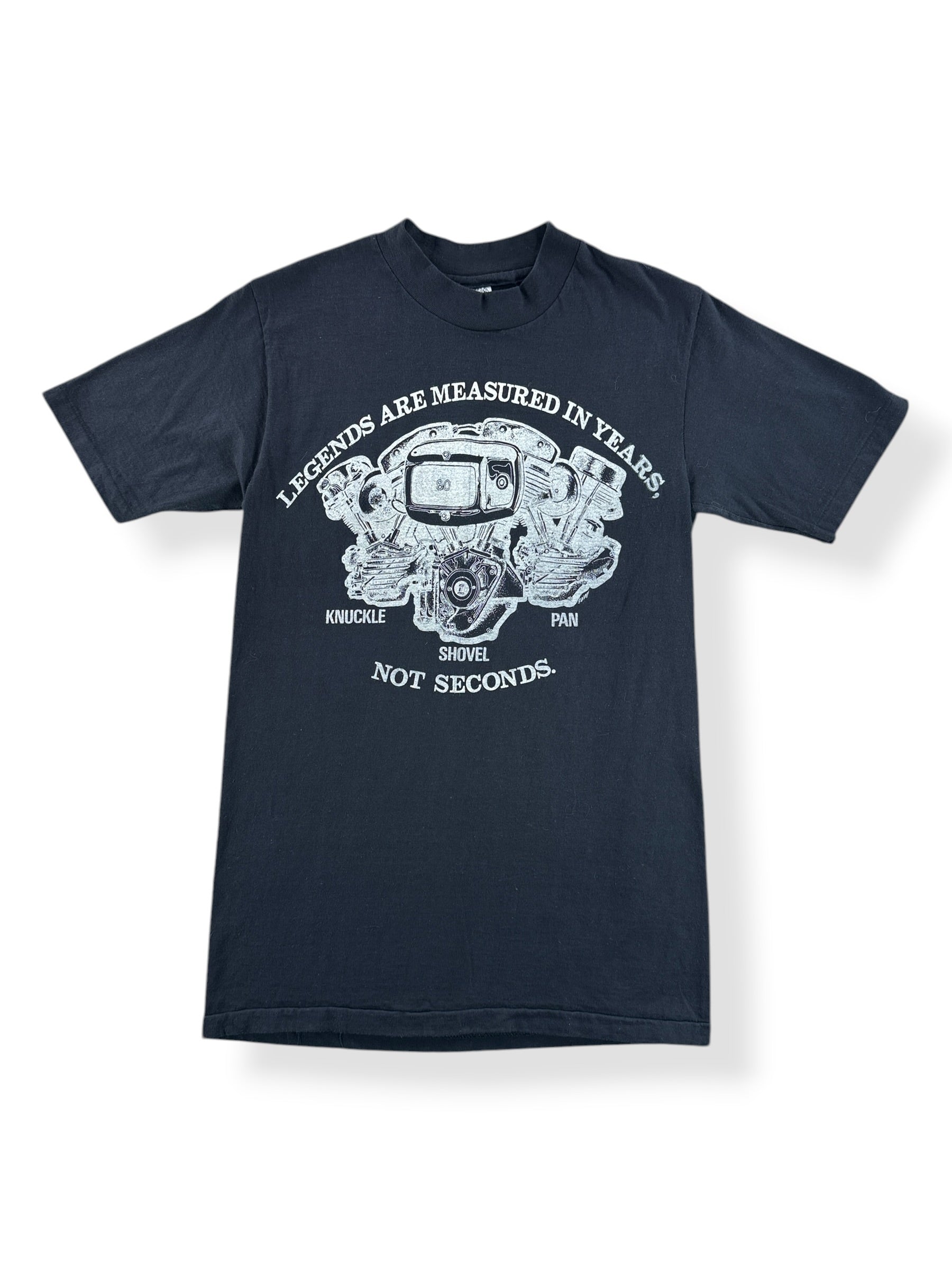 Front of Vintage Harley Davidson Legends Tee White SZ S (Fits XS)