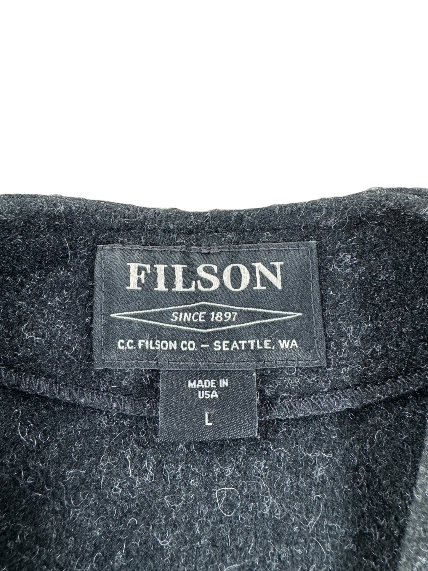 Filson Charcoal Wool Vest SZ L