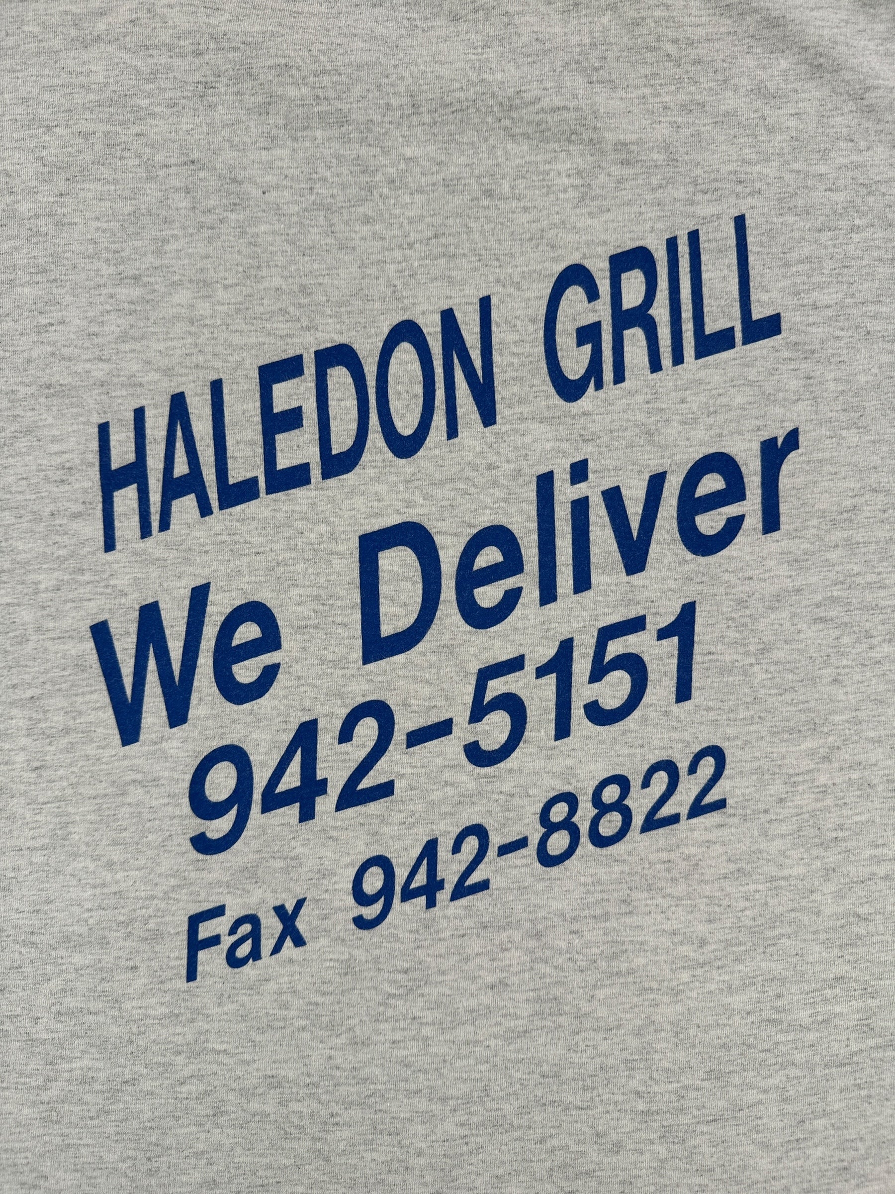 Back Graphic of Vintage Haledon Grill Texas Wieners Tee SZ XL